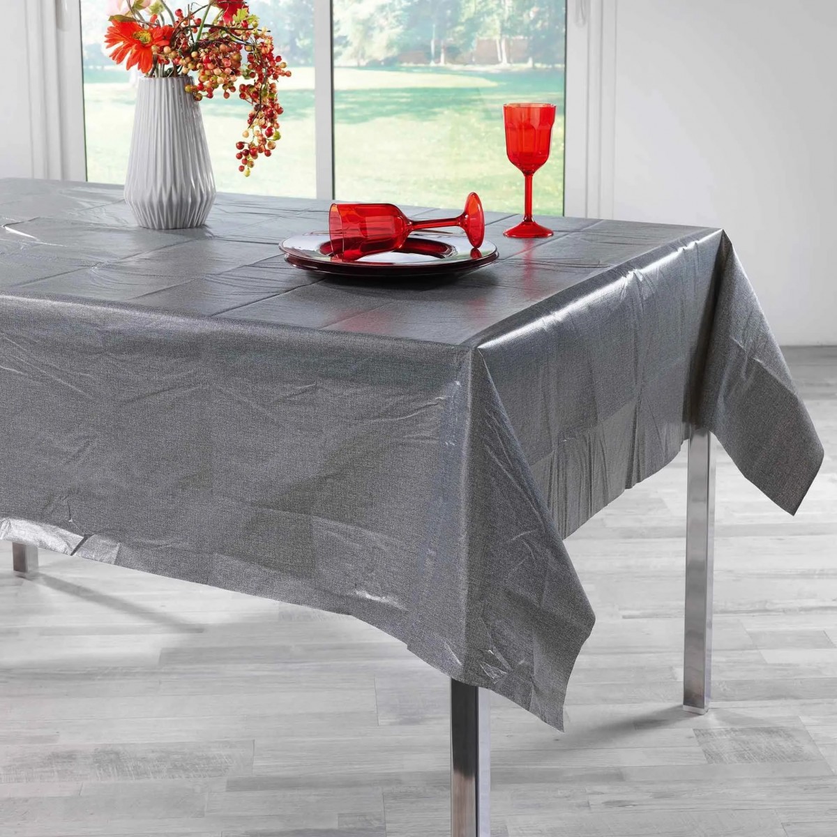 Nappe rectangle peva Alessa anthracite 140 x 240 cm