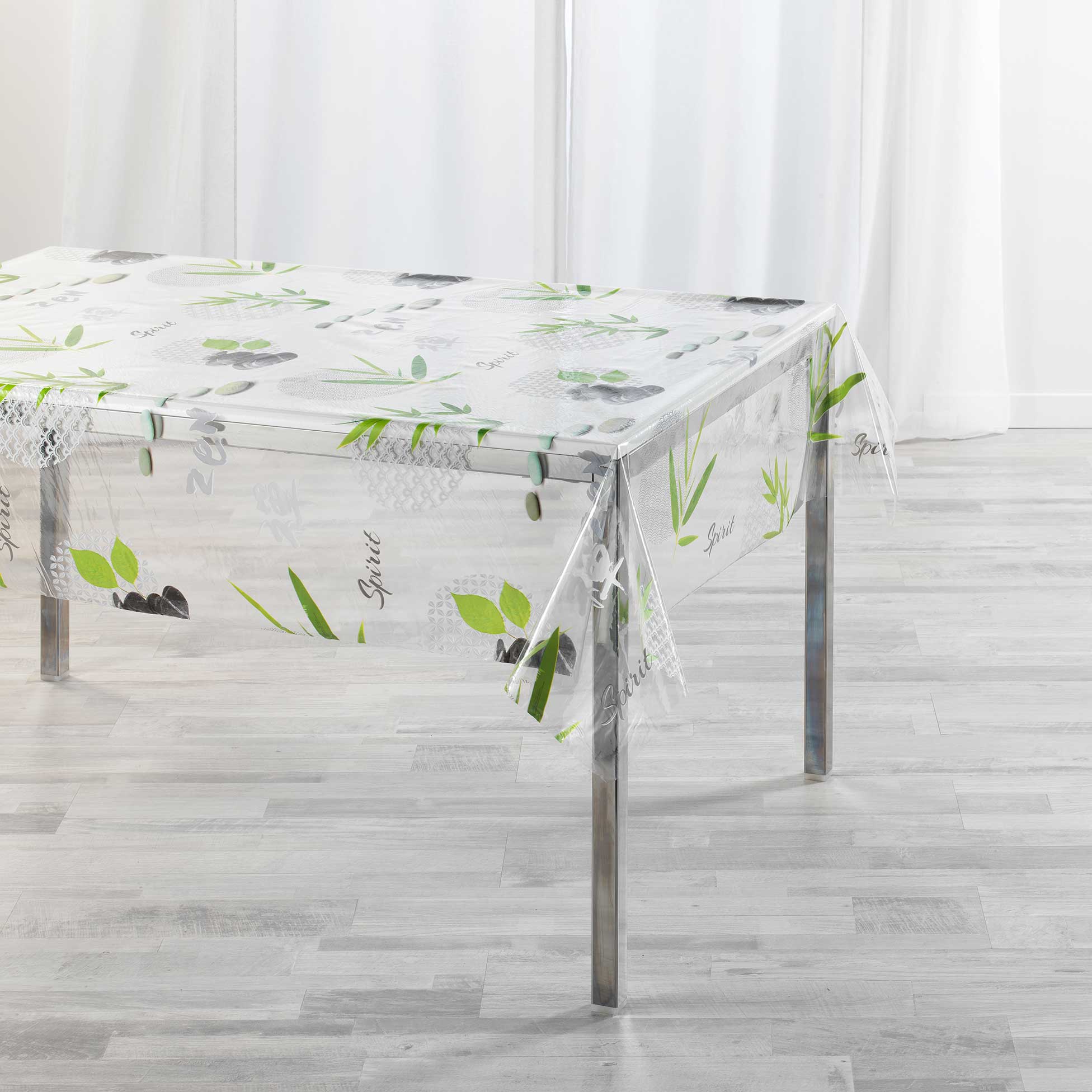 Nappe en PVC transparente Zen paradis