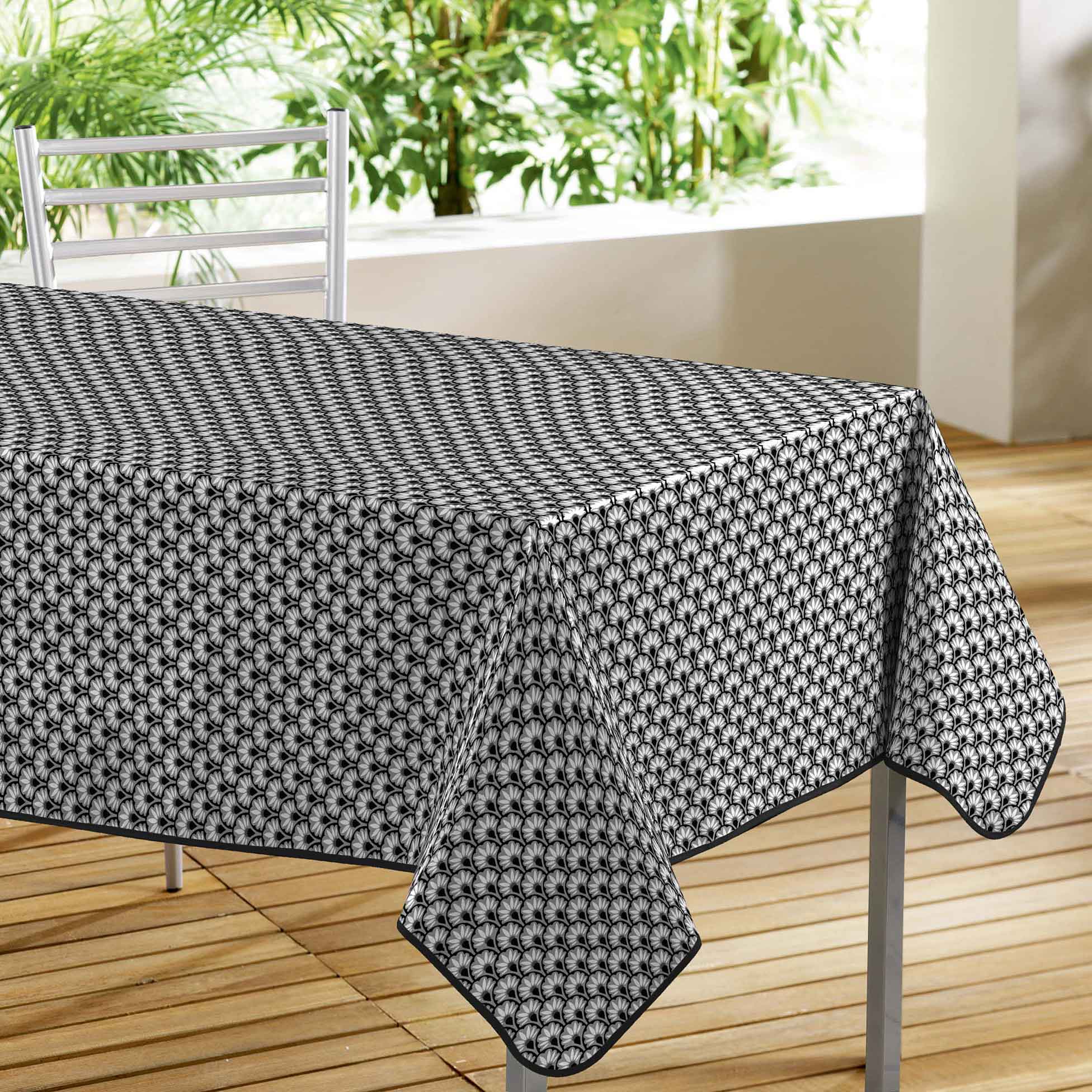 Nappe rectangle PVC Styl Art chic noir