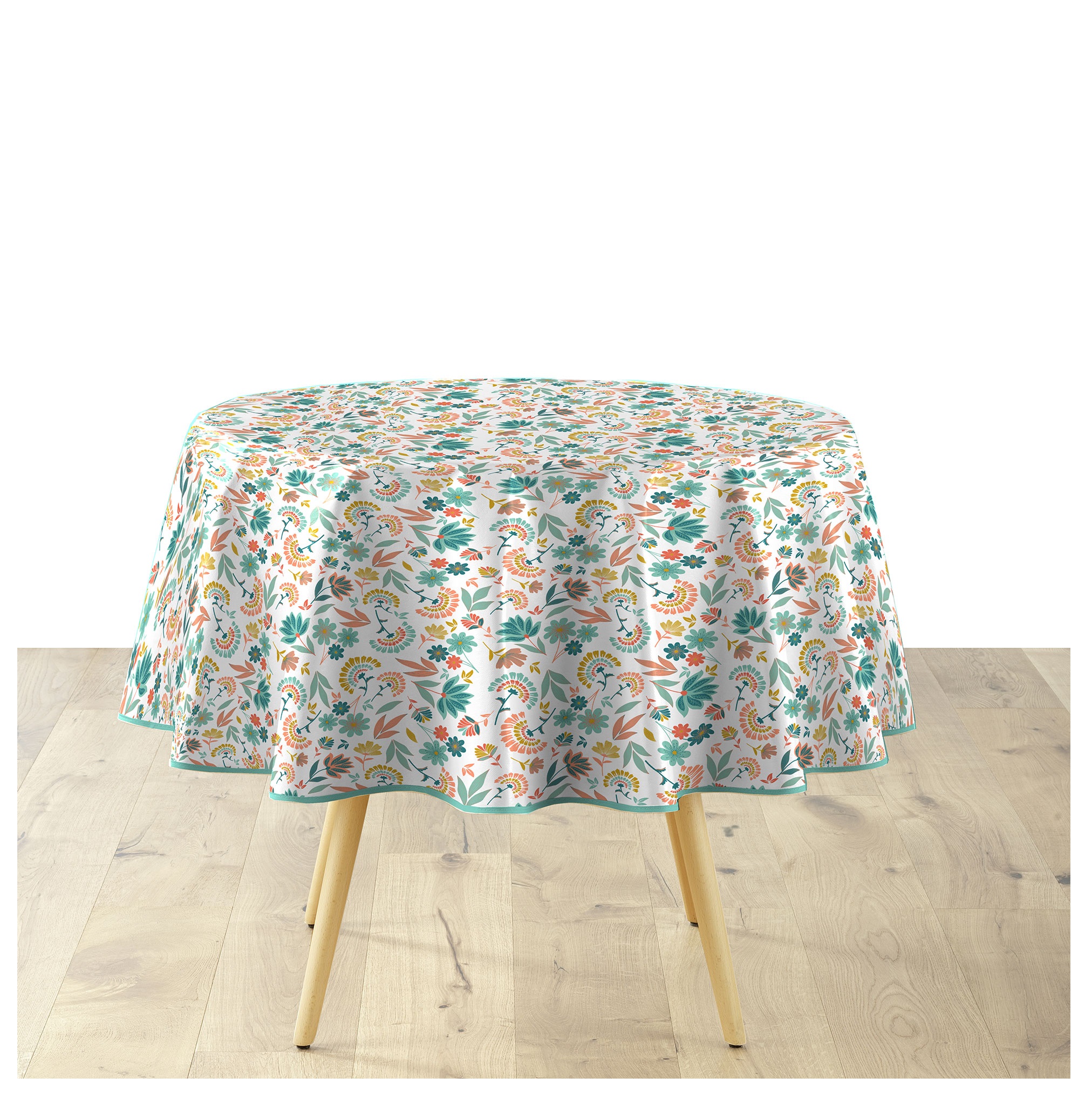 Nappe ronde PVC 160 cm Indiana fleurie