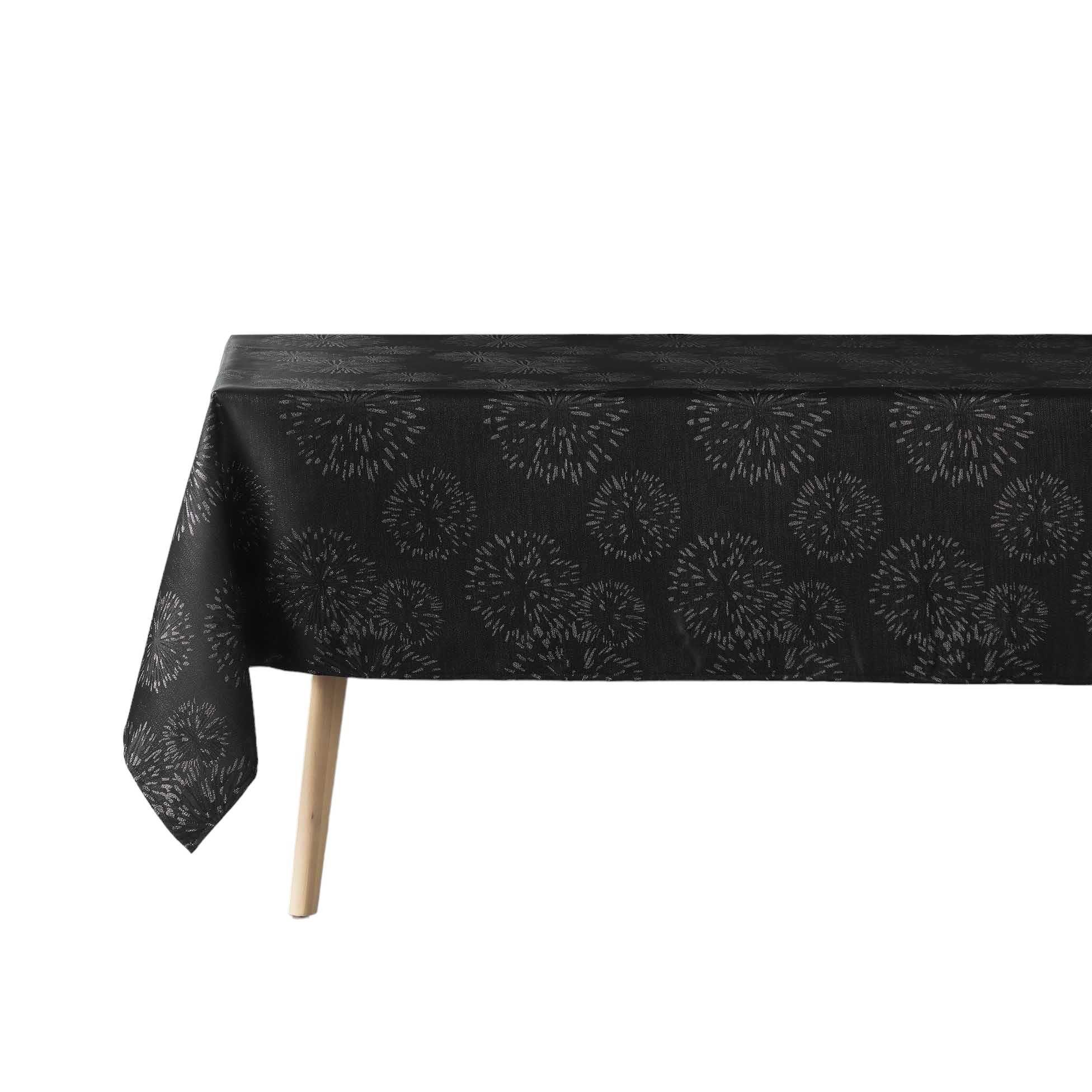 Nappe jacquard 140 x 240 cm Arti noir/argent