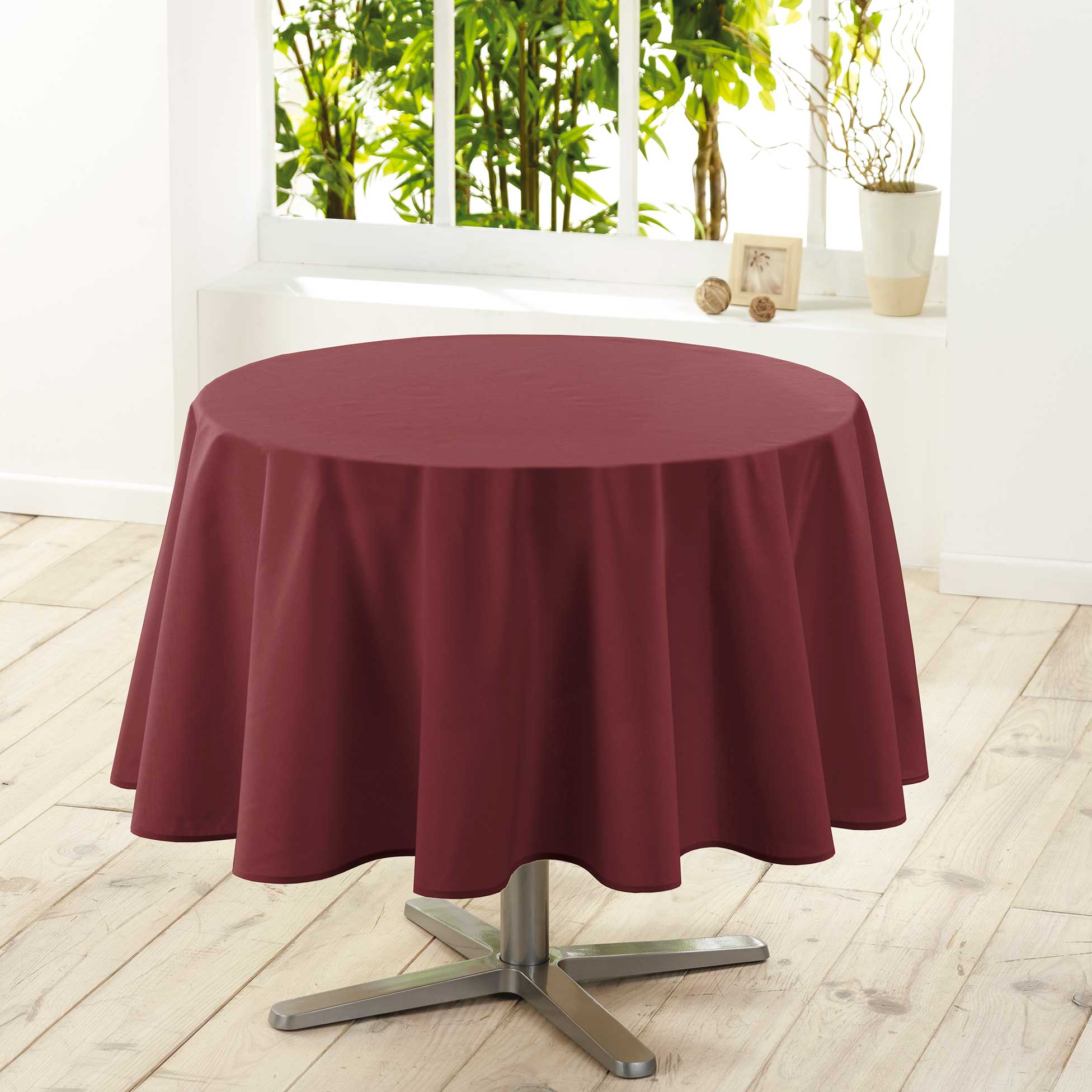 Nappe ronde 180 cm Bordeaux