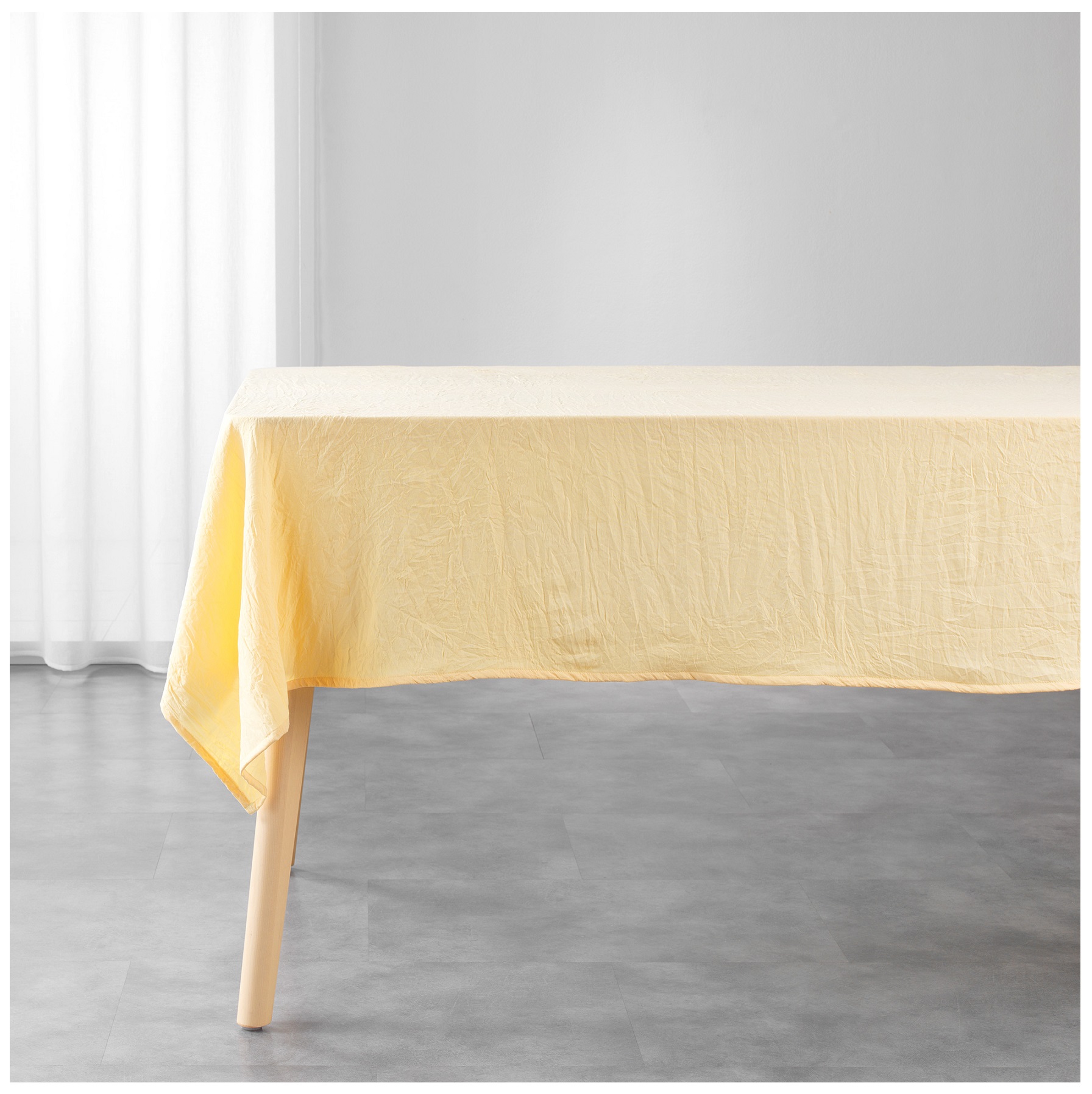 Nappe rectangle microfibre lavee 140 x 240 cm Suzy jaune