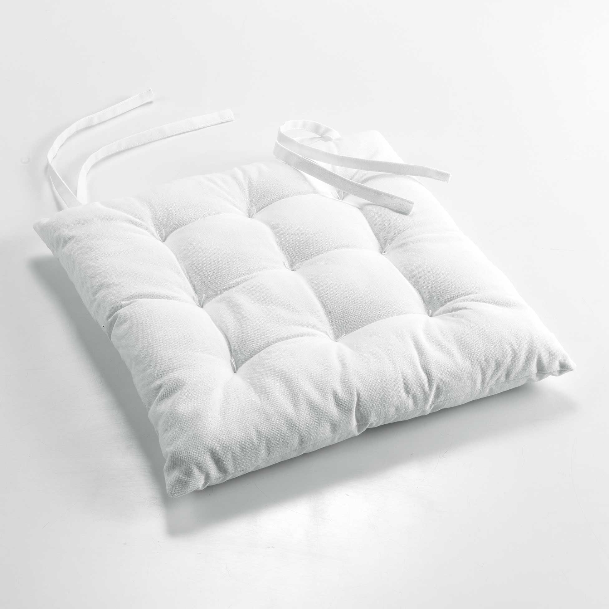 Coussin de chaise Assise matelasse 40x40cm Charlines Blanc