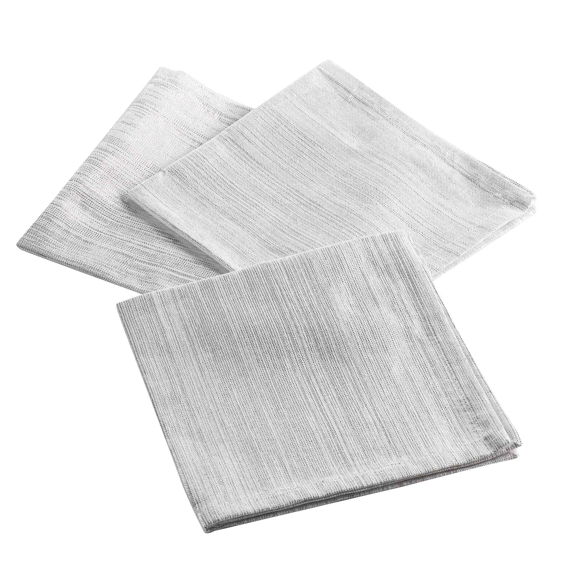 3 Serviettes de table Elgance Argent