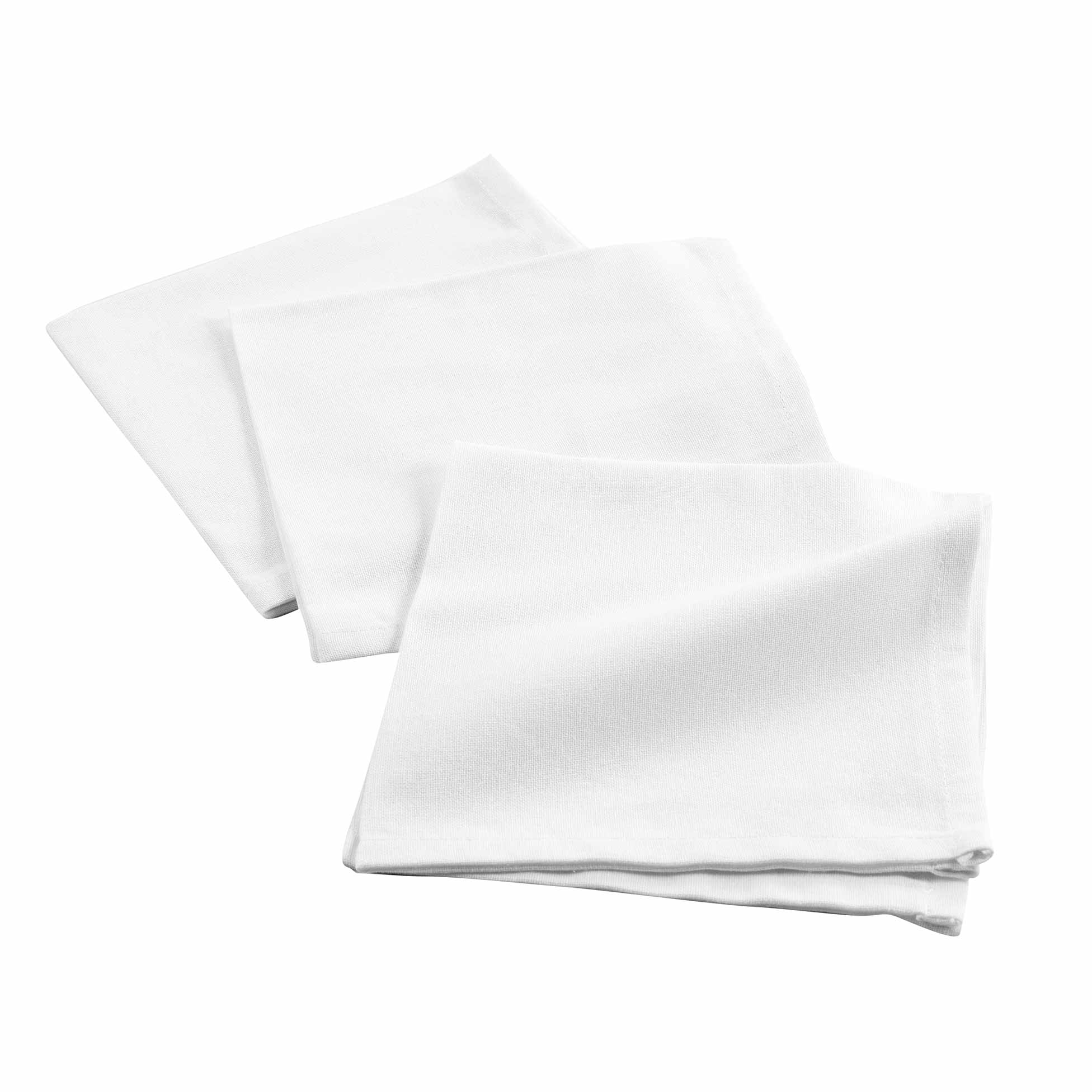 3 Serviettes de table coton Initia blanc