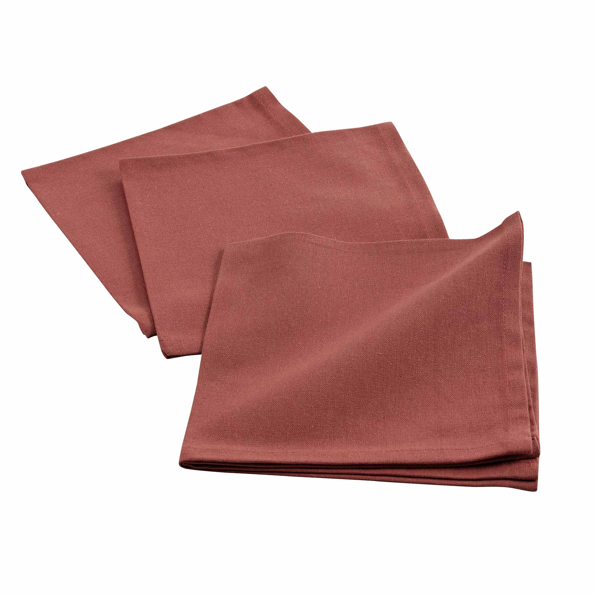 3 Serviettes de table coton Initia terracotta