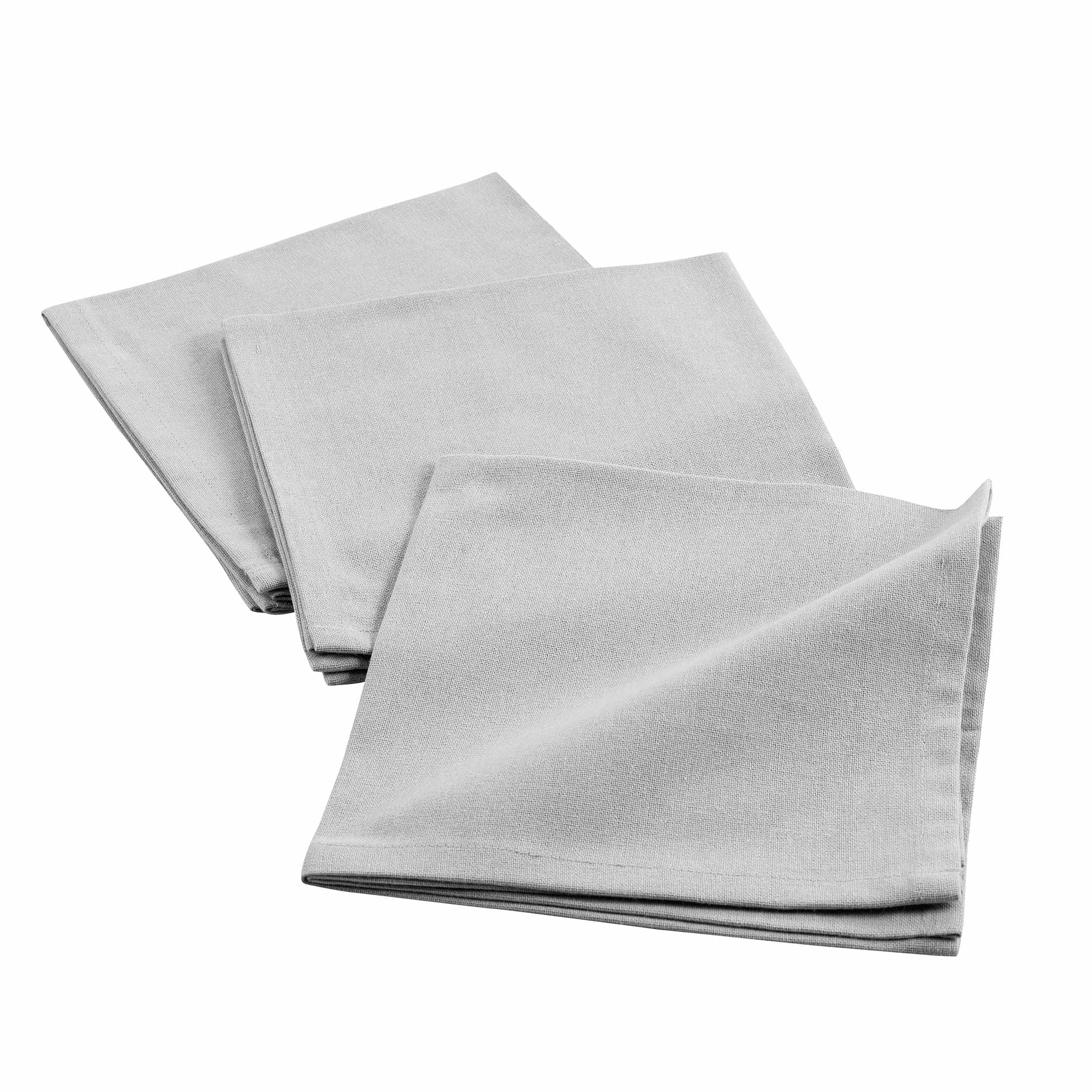 3 Serviettes de table coton Initia gris