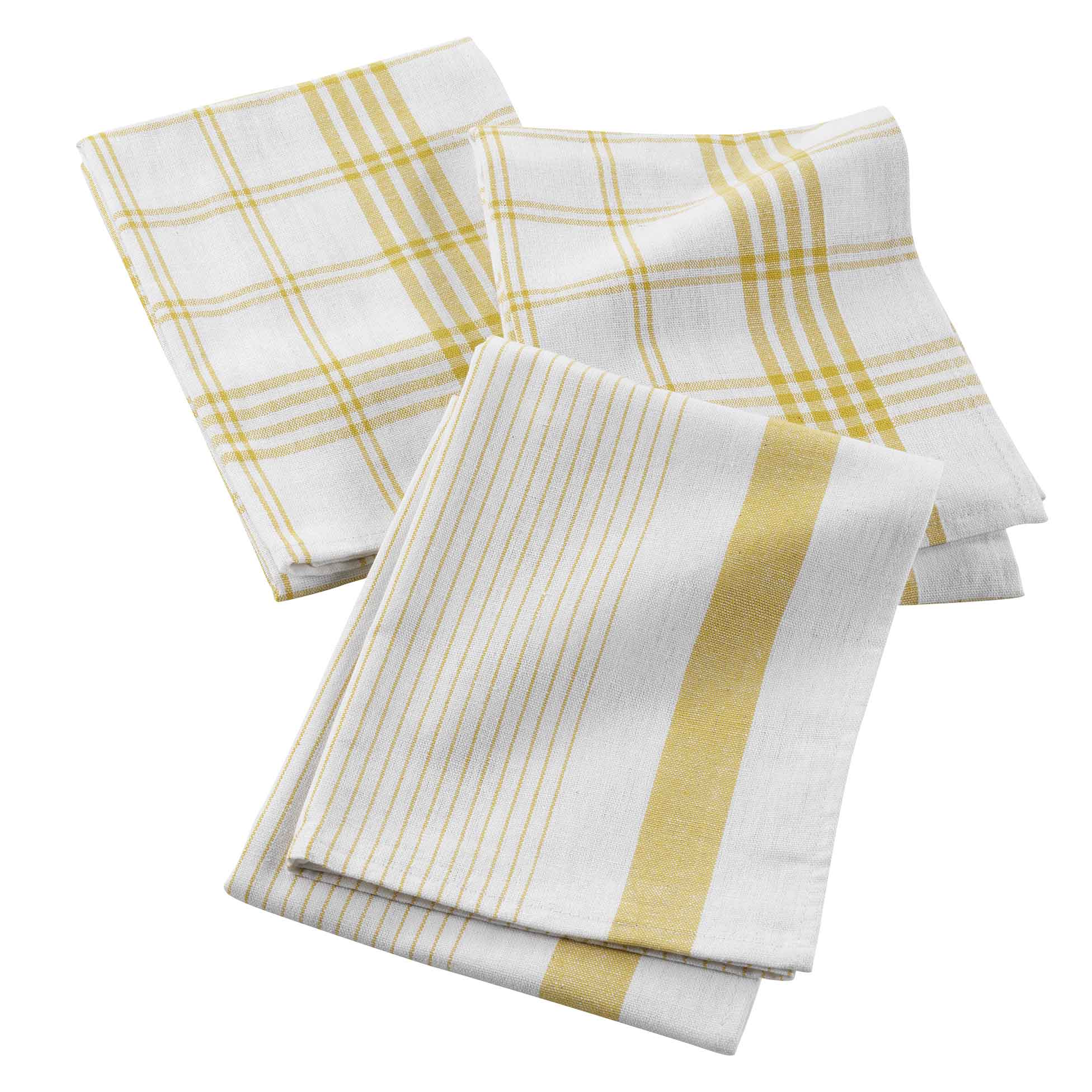 3 Serviettes Torchons Praticco Jaune