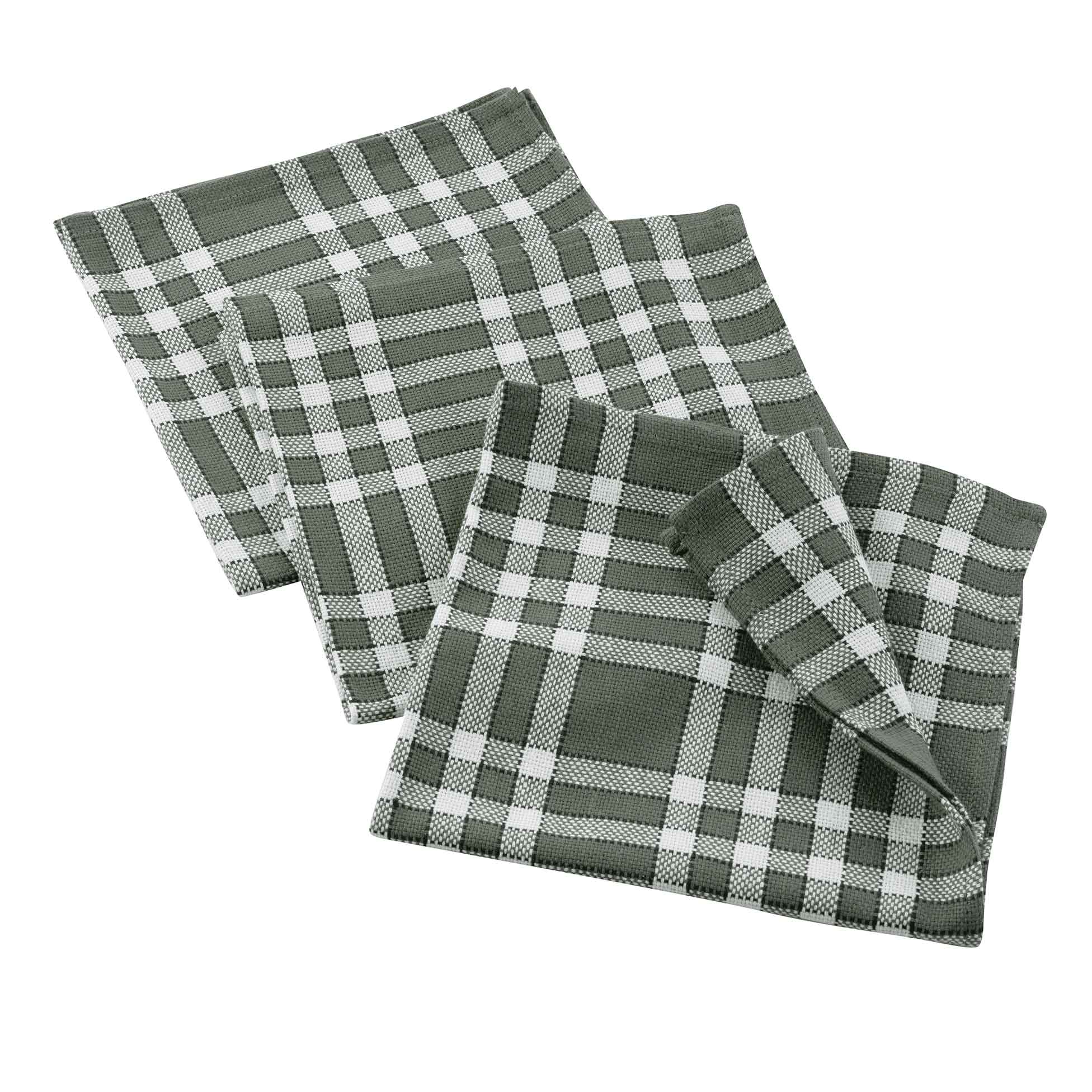 3 Serviettes de table tisse traditio kaki 45 x 45 cm