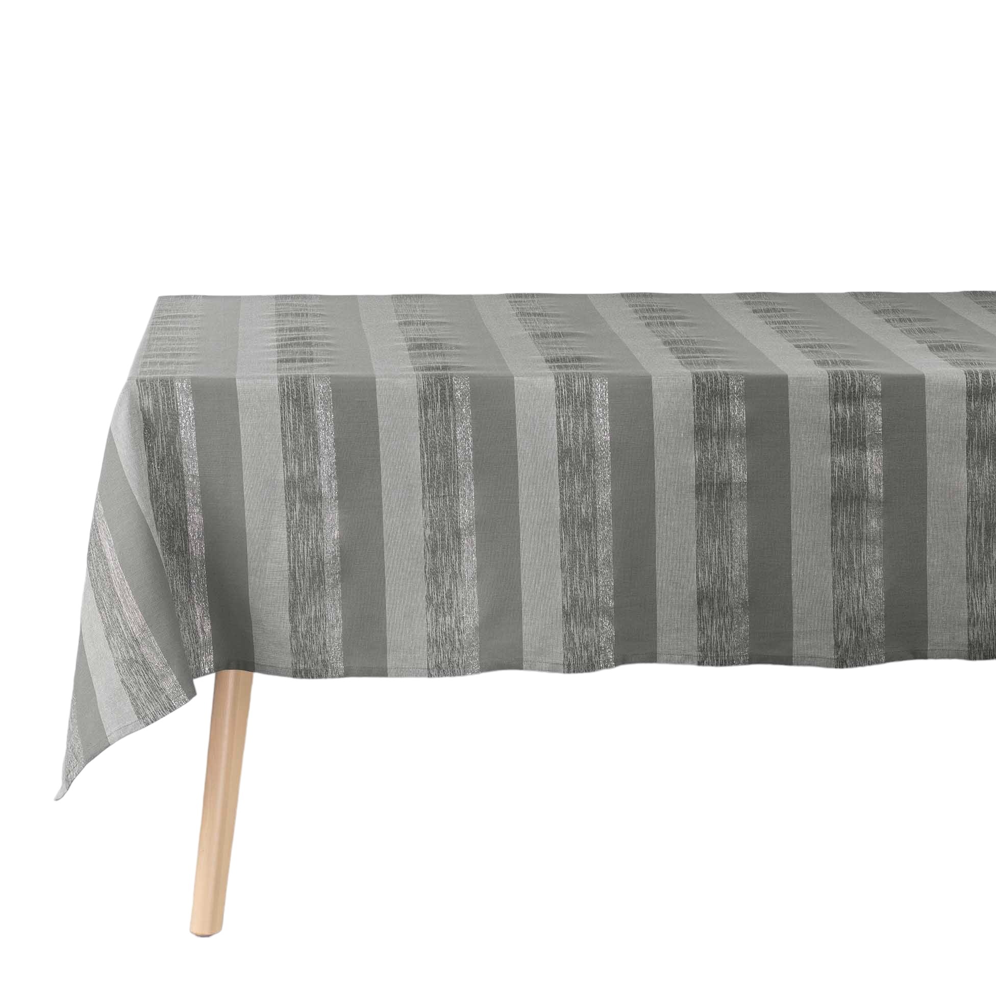 Nappe coton tisse 140 x 240 cm Eldora gris