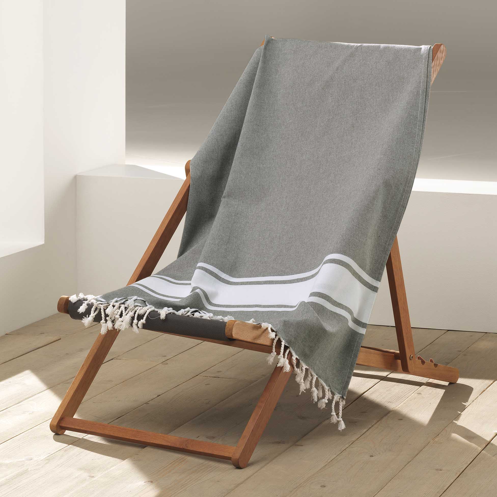 Fouta a franges Filotie kaki