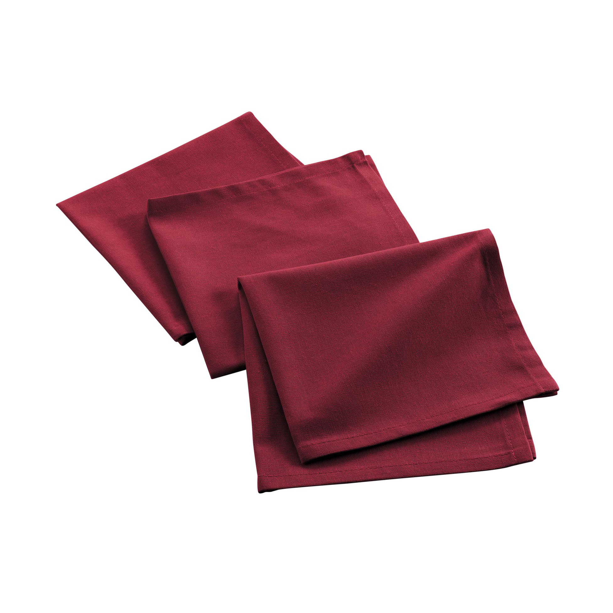 3 Serviettes de table coton recycle Grand Mistral Bordeaux