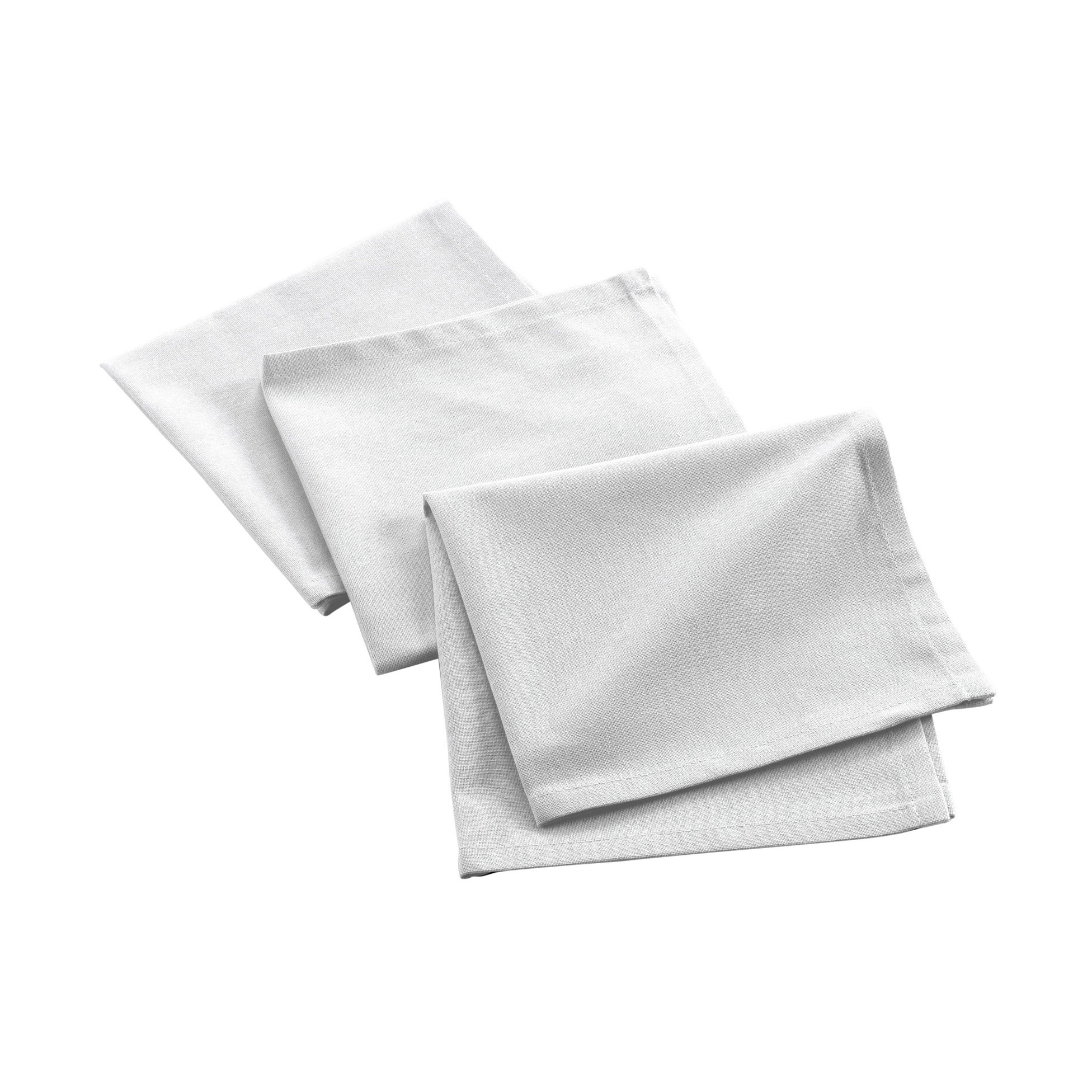 3 Serviettes de table coton recycle Grand Mistral Blanc