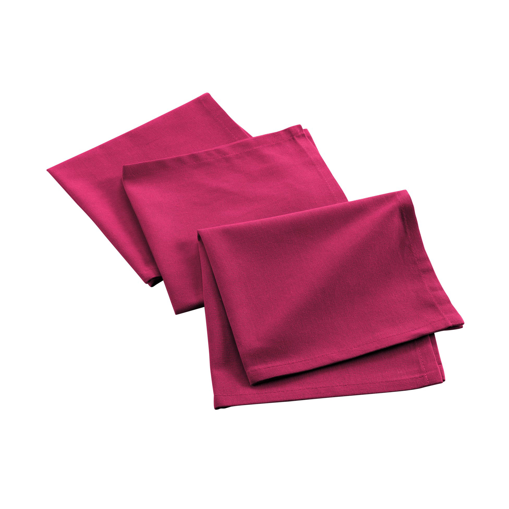 3 Serviettes de table coton recycle Grand Mistral Fuchsia