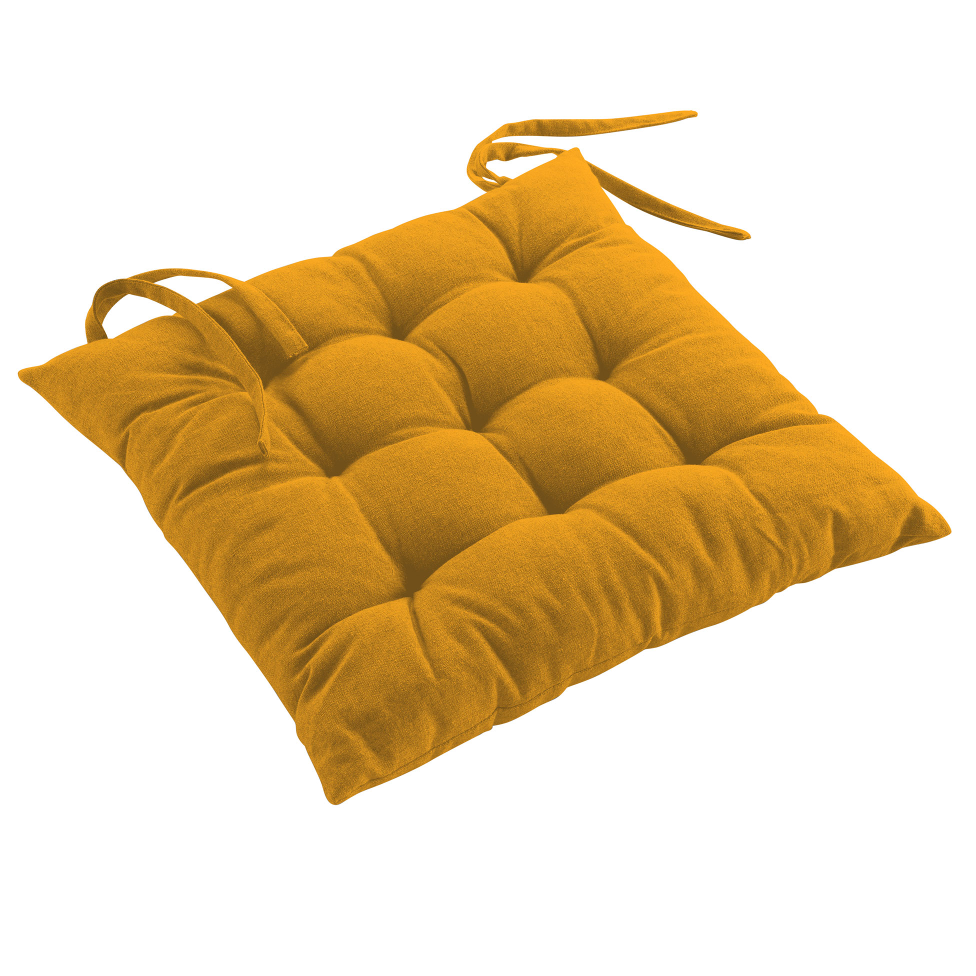 Coussin de chaise coton recycle Grand Mistral Moutarde