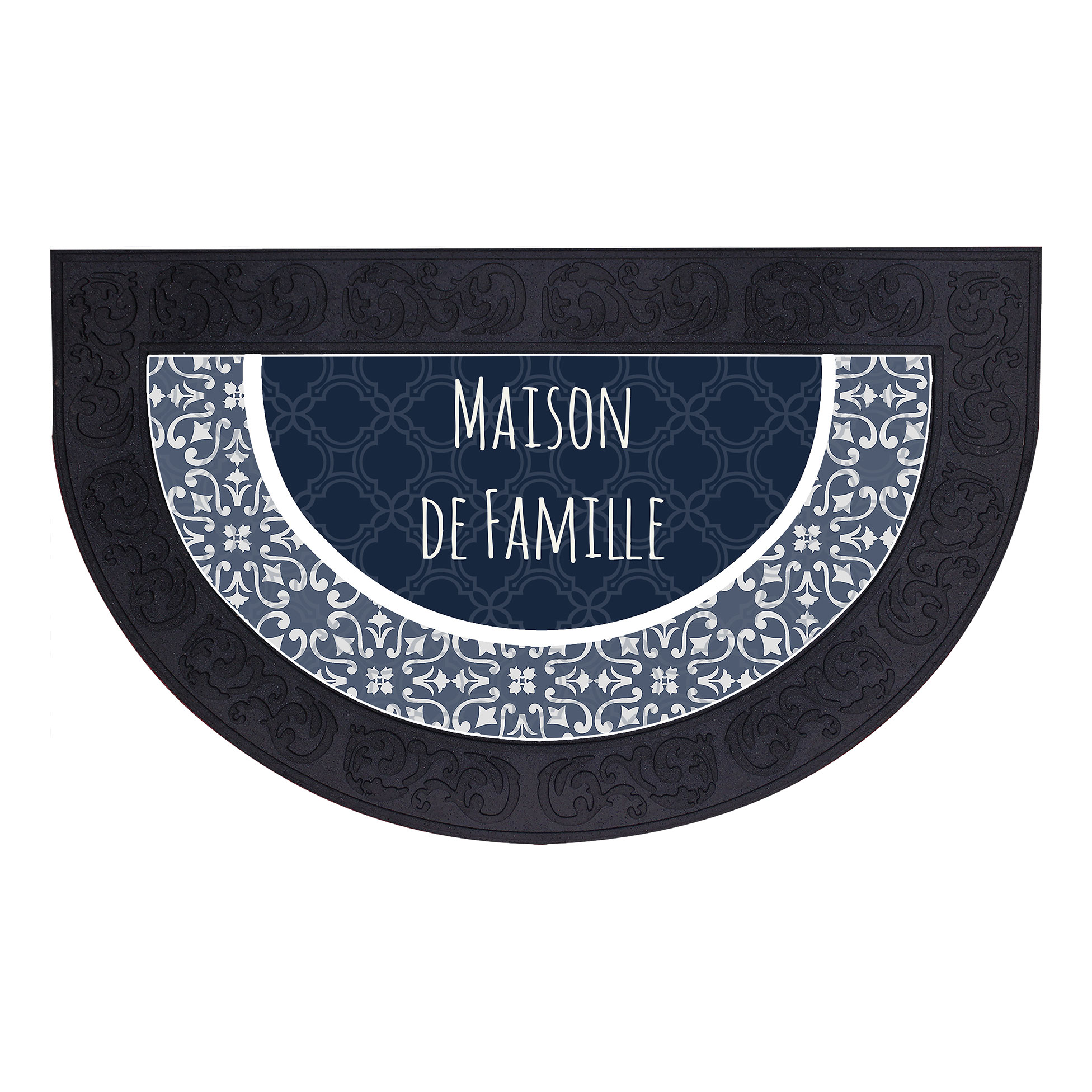 Tapis d'entree demi lune maison de famille