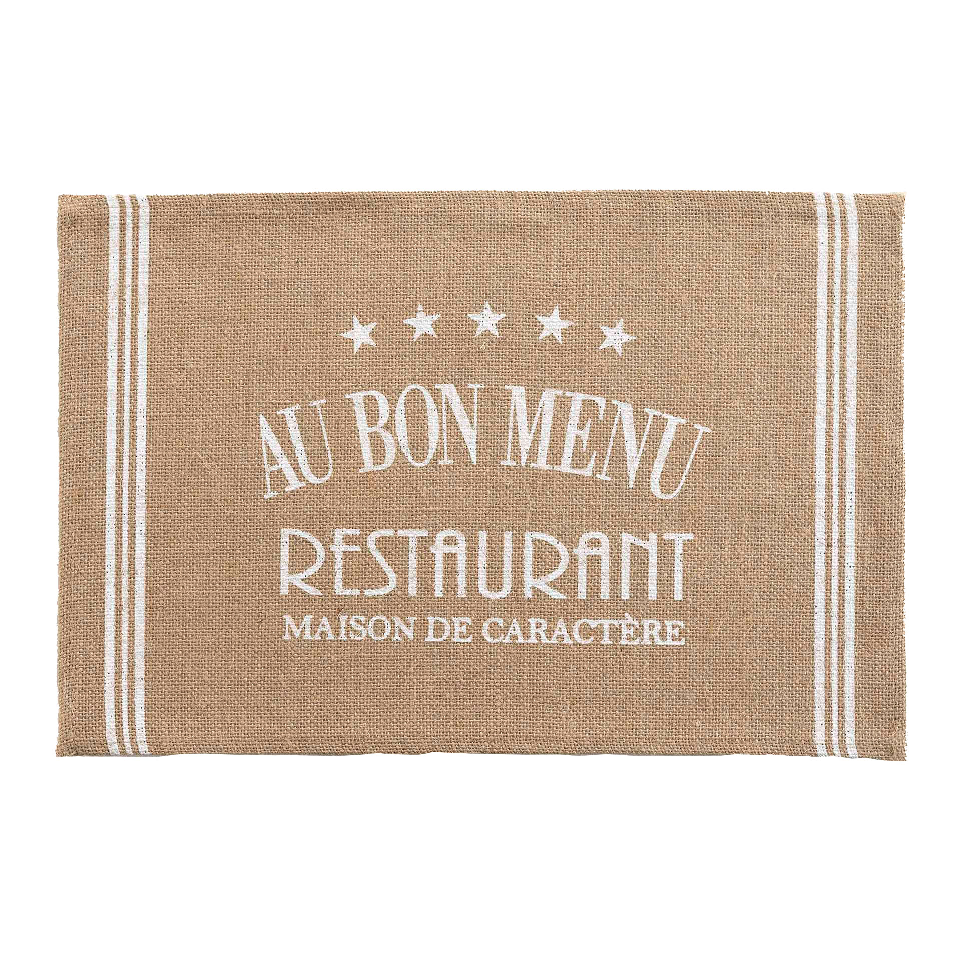 Set de table jute 30 x 45 cm Au bon menu blanc