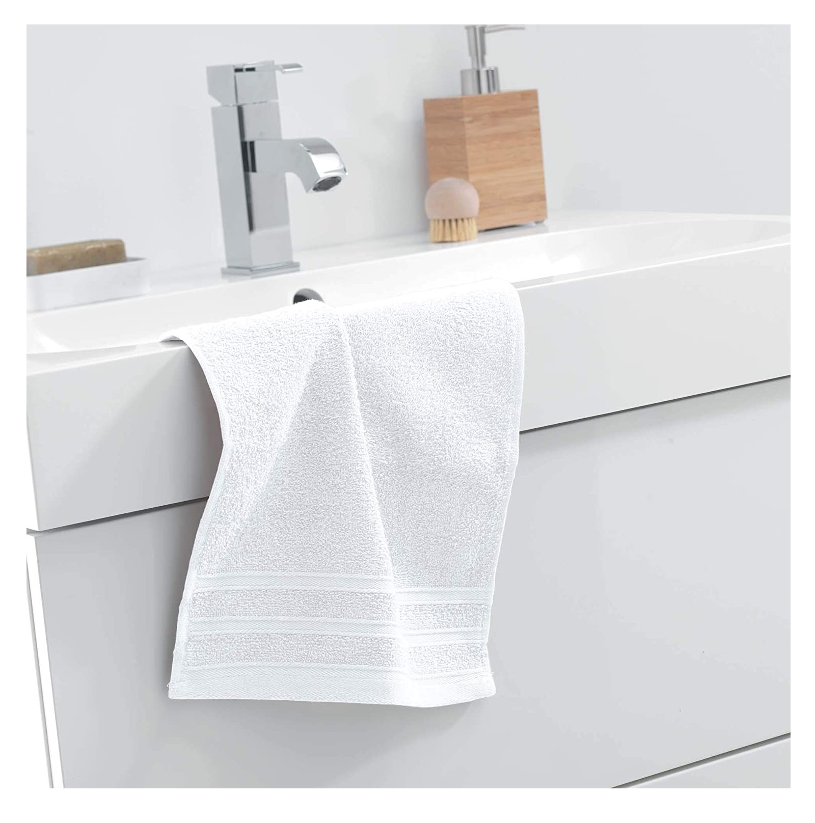 Serviette de toilette invite 30 x 50 cm Vitamine Blanc