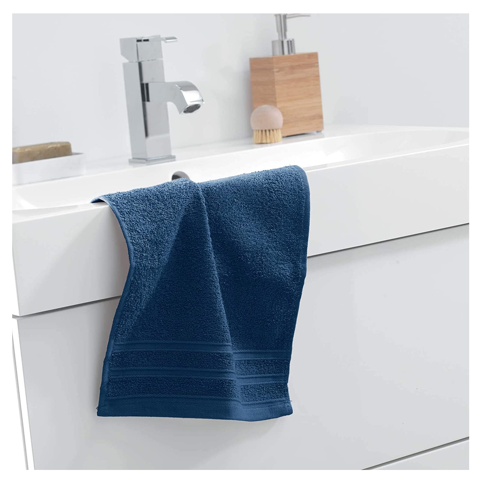 Serviette de toilette invite 30 x 50 cm Vitamine bleu nuit