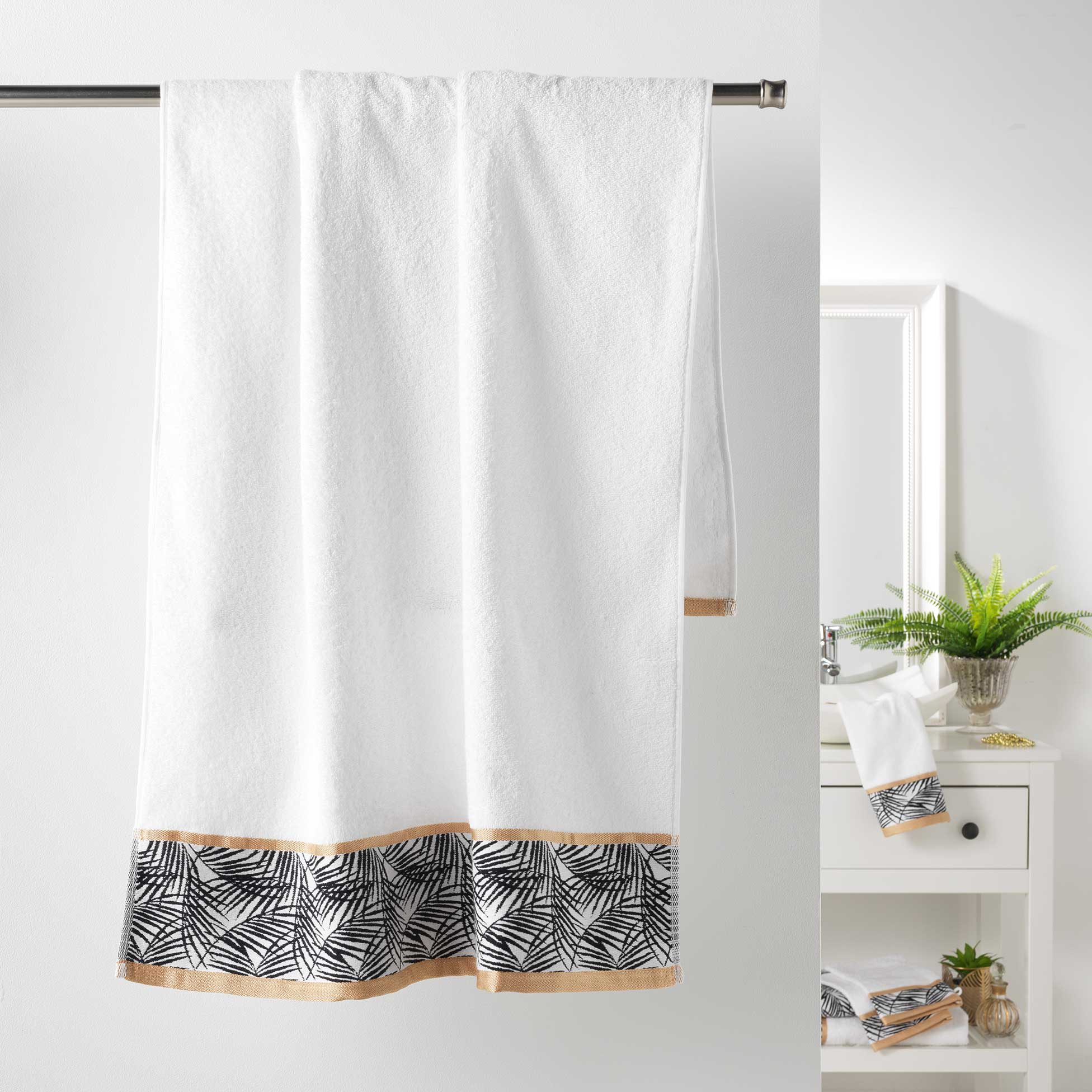 Serviette de toilette 70 x 130 cm Orbelles blanc