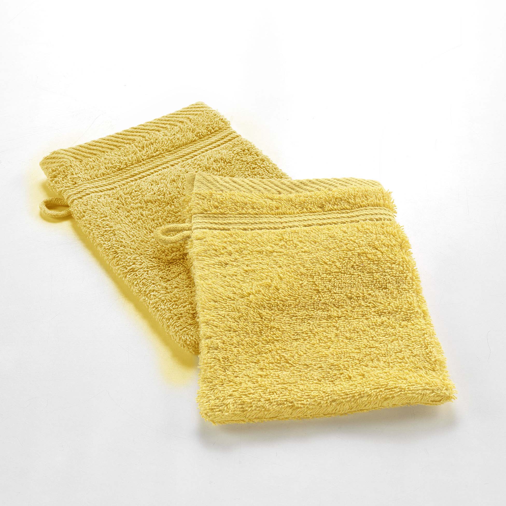 Lot de 2 gants de toilette 15 x 21 cm Tendresse jaune