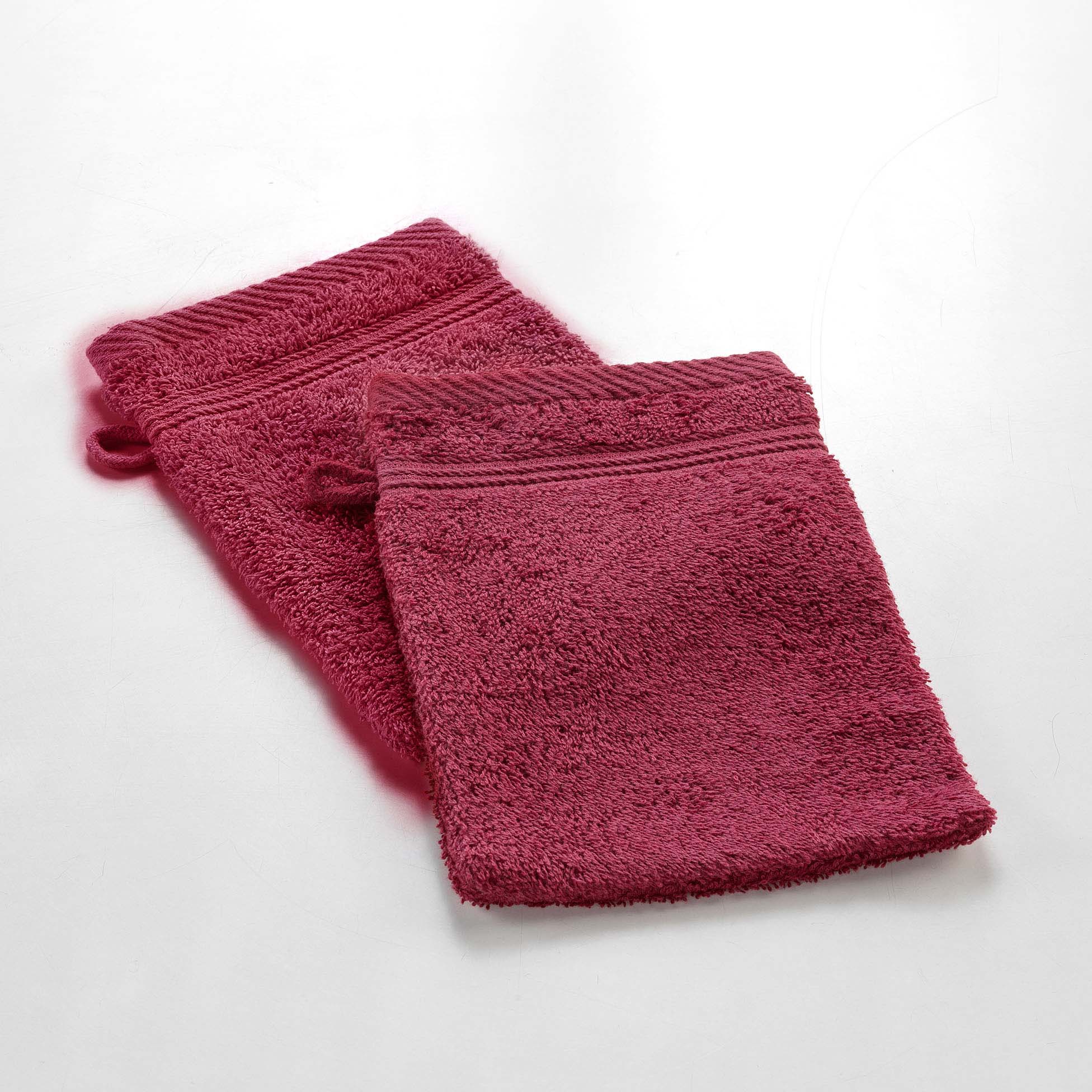 Lot de 2 gants de toilette 15 x 21 cm Tendresse rouge