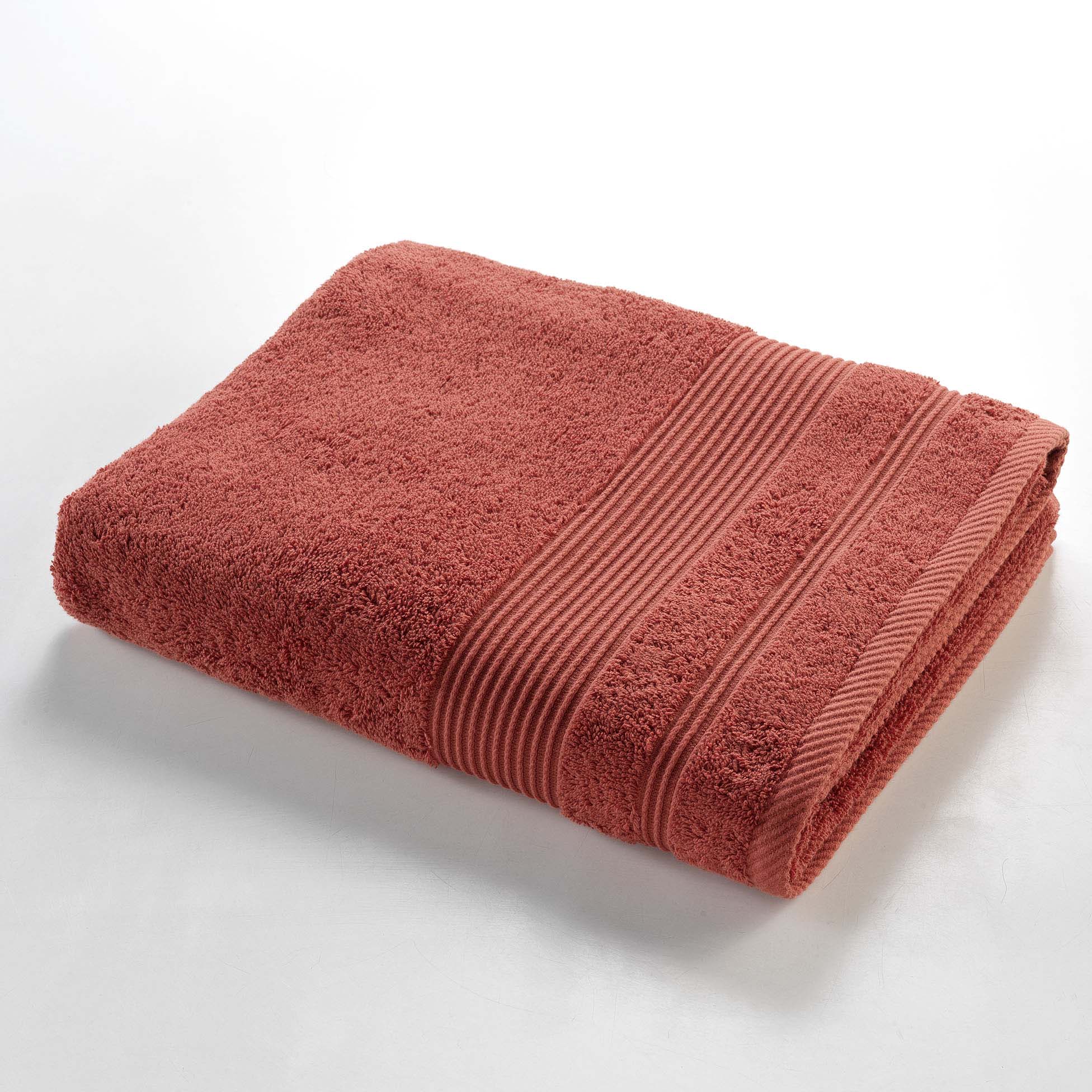 Serviette ou drap de bain 90 x 150 cm Tendresse terracotta