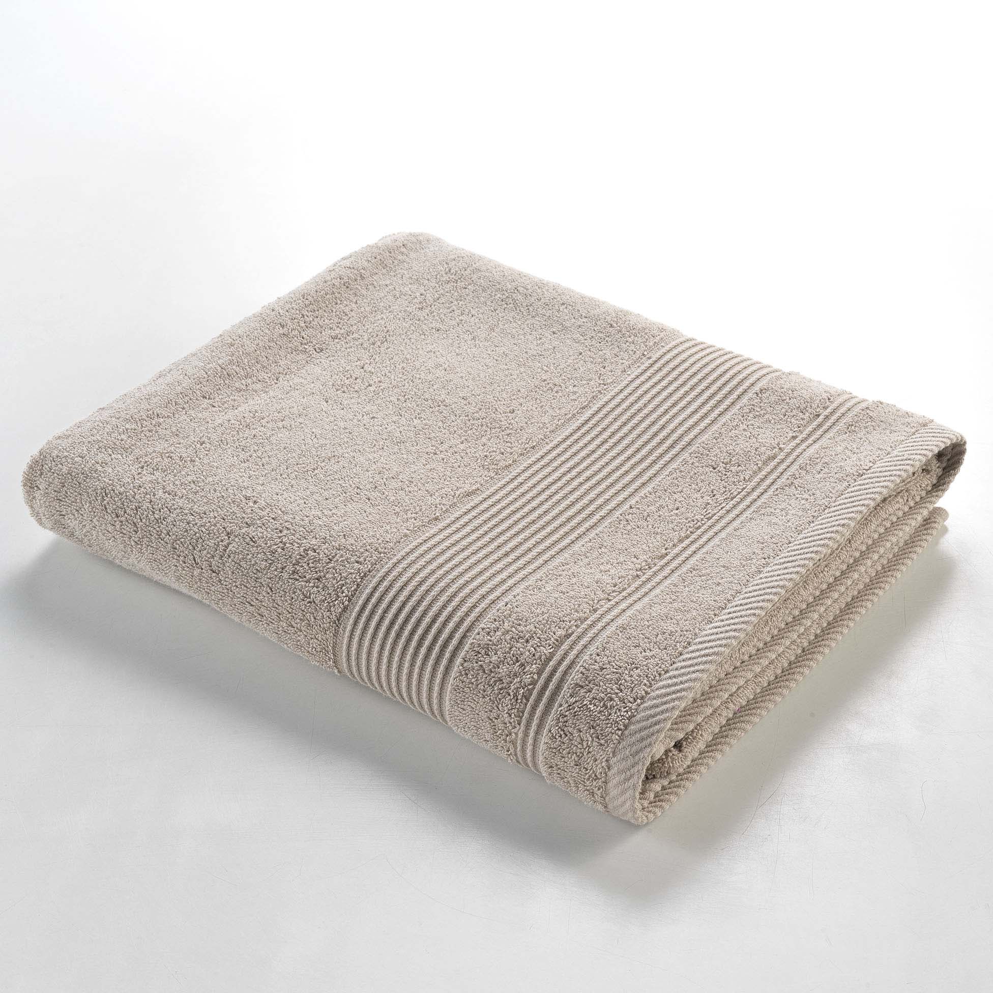 Serviette ou drap de bain 90 x 150 cm Tendresse taupe