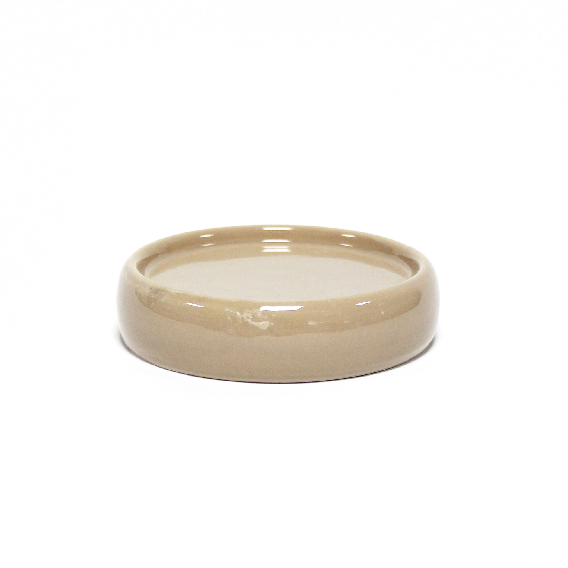 Porte savon en ceramique 3.5 x 10 cm Bulleas taupe