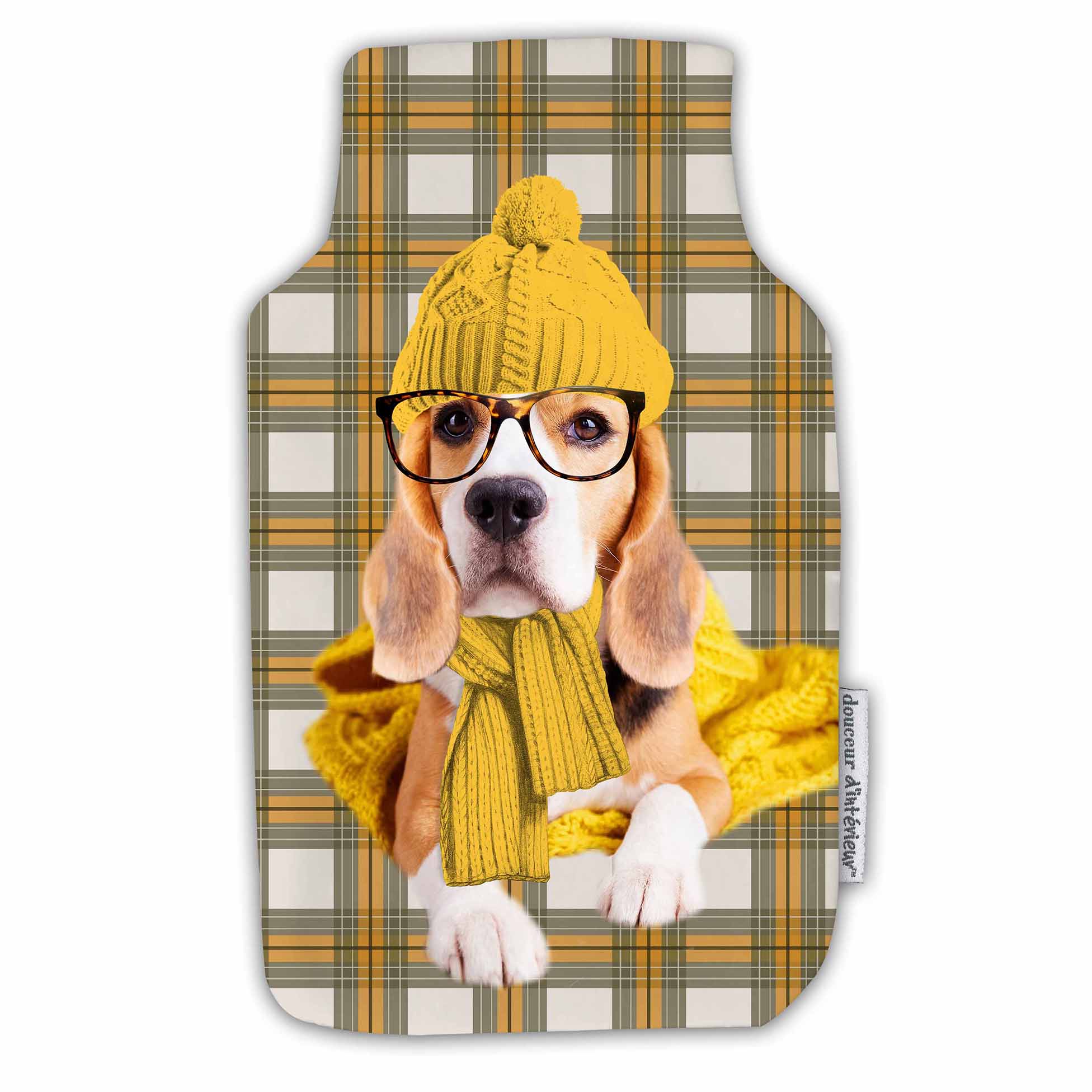 Housse de bouillotte 21 x 34 cm Beagle a lunette