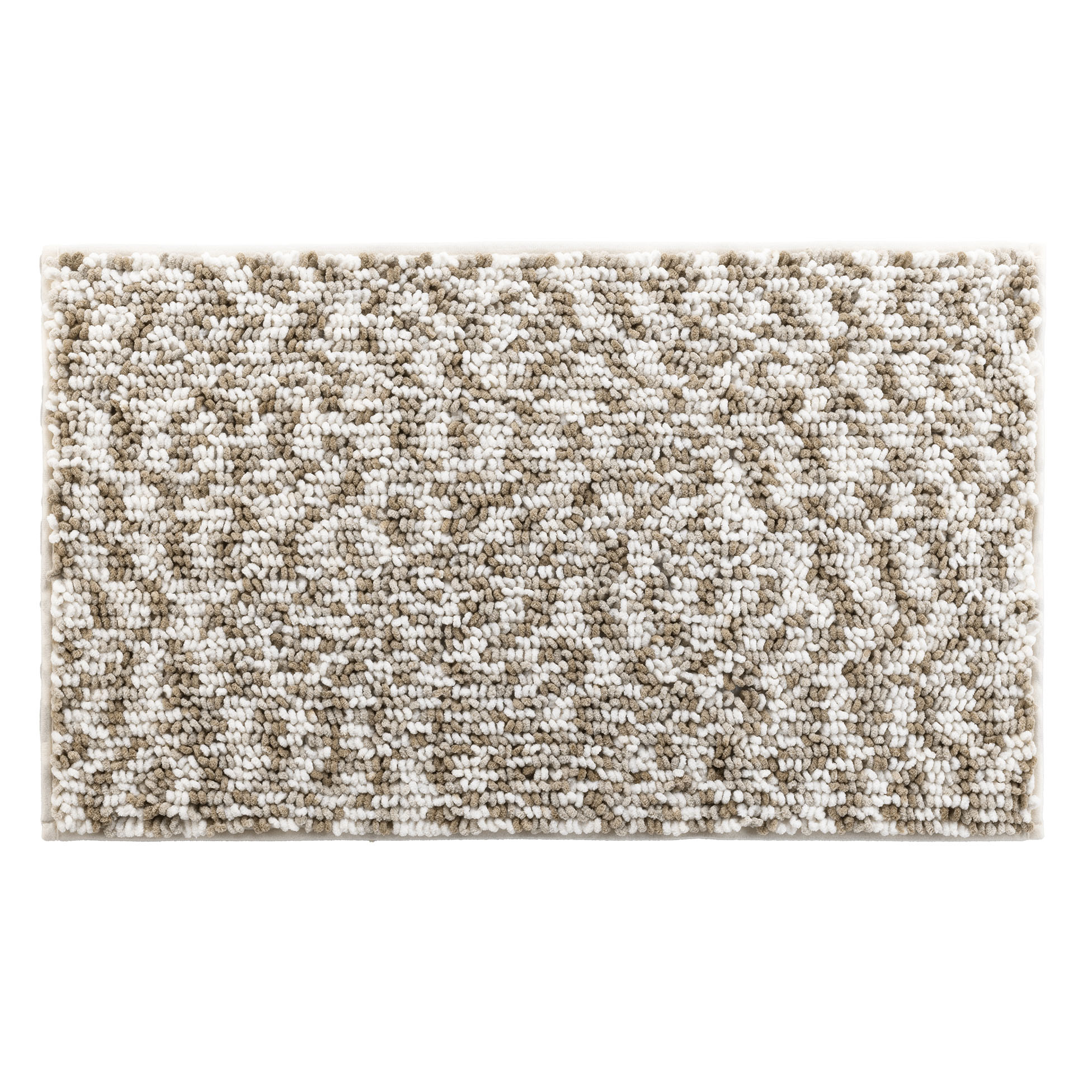 Tapis de bain microfibre 45 x 75 cm Frizza blanc/sable