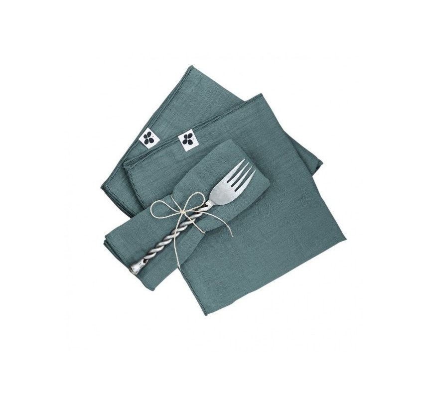 3 Serviettes de table en gaze de coton Canard