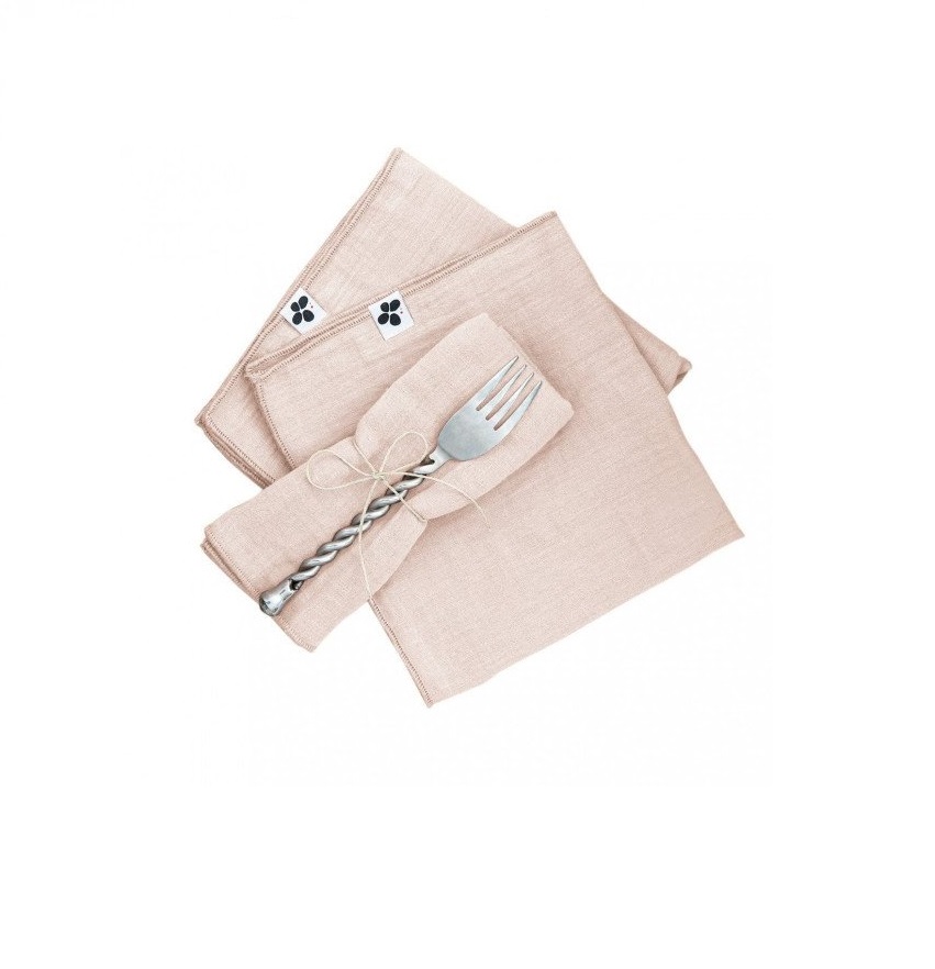 3 Serviettes de table en gaze de coton Guimauve