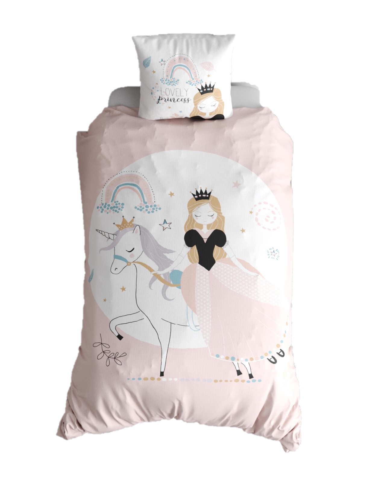 Housse de couette + 1 taie 140 x 200 cm Lovely princesse