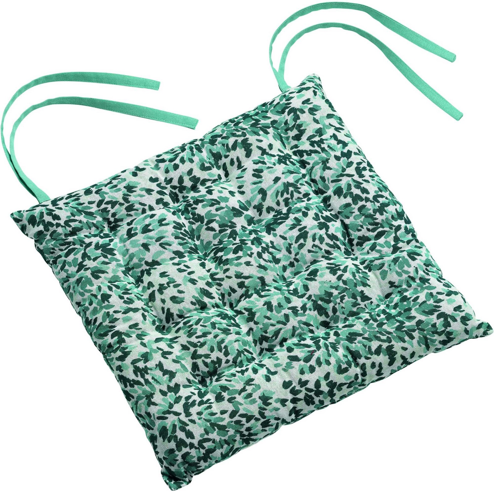 Galette de chaise matelassee 38 x 38 cm Splash vert