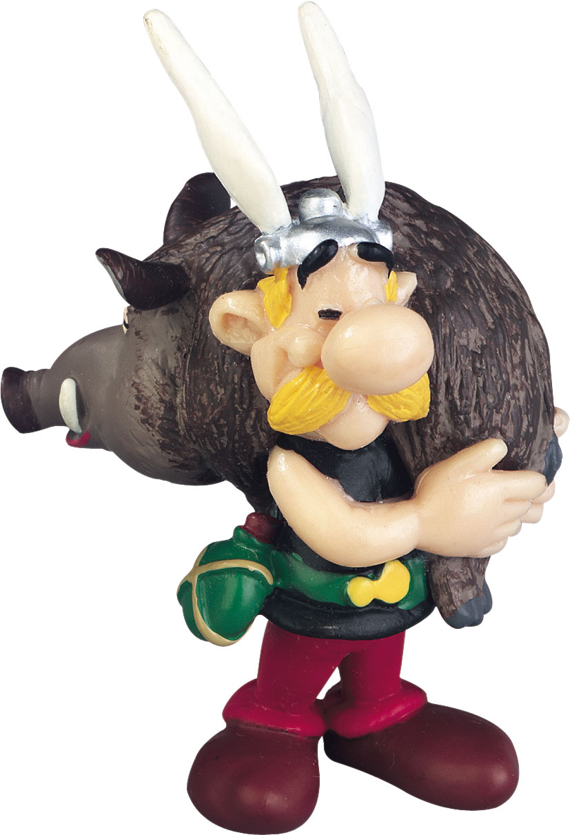 ASTERIX Figurine Asterix portant un sanglier 6 cm