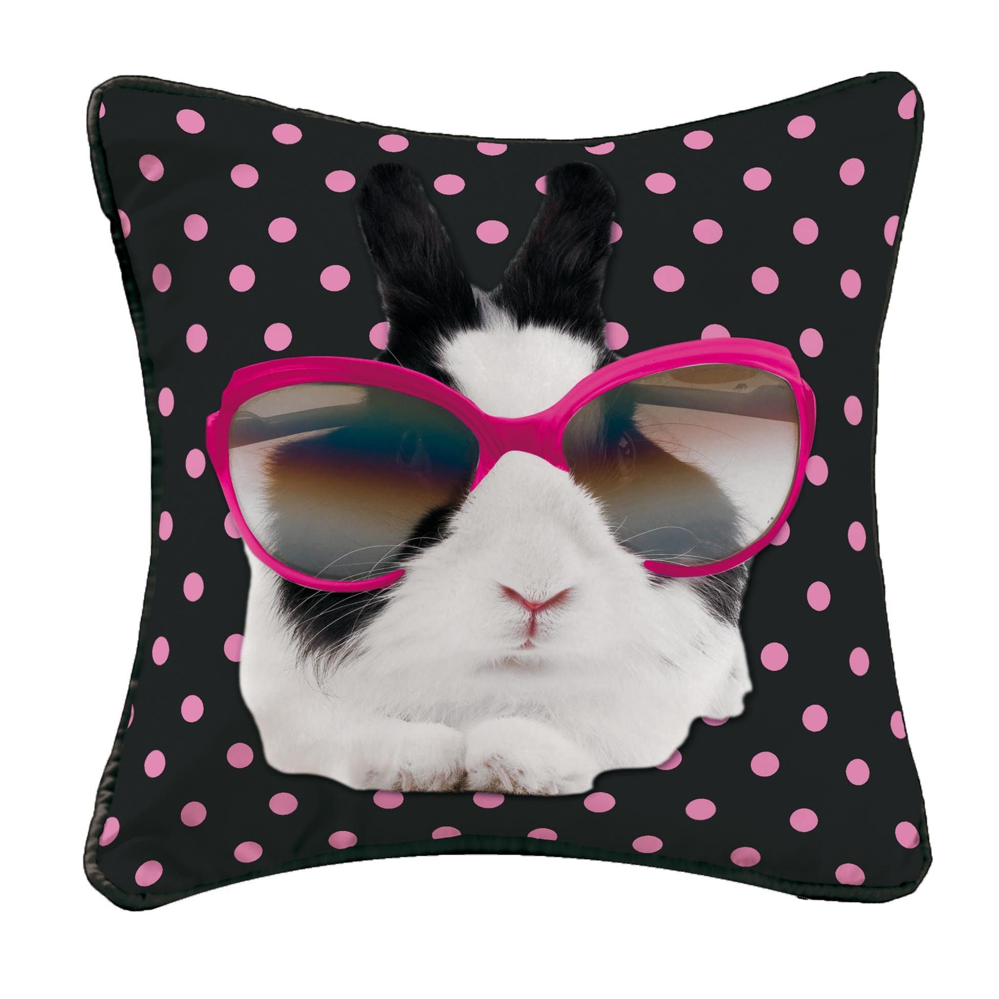 Housse de coussin 40 x 40 cm imprime Bunny Star rose