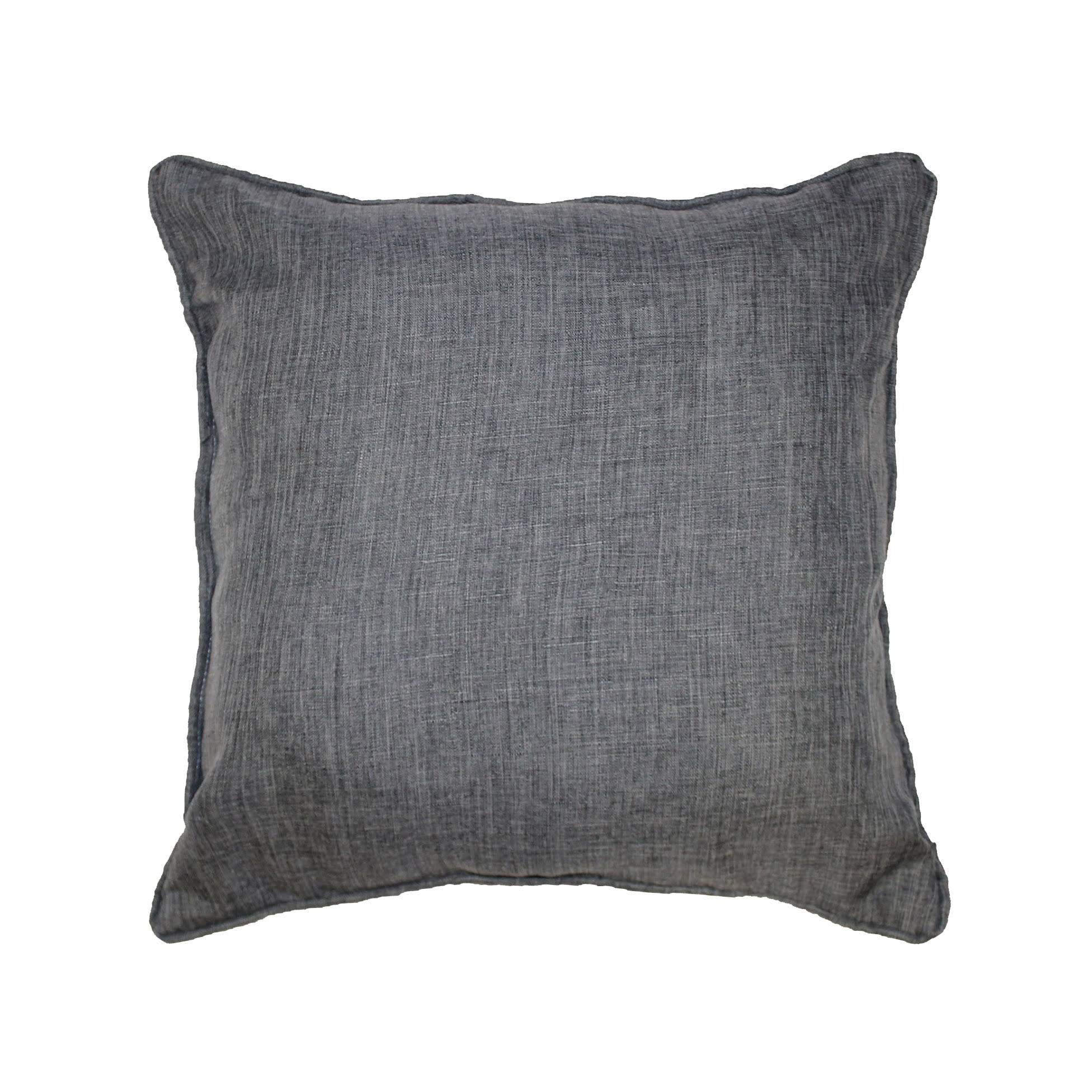 Coussin passepoil uni Chambray newton Anthracite 60 x 60 cm