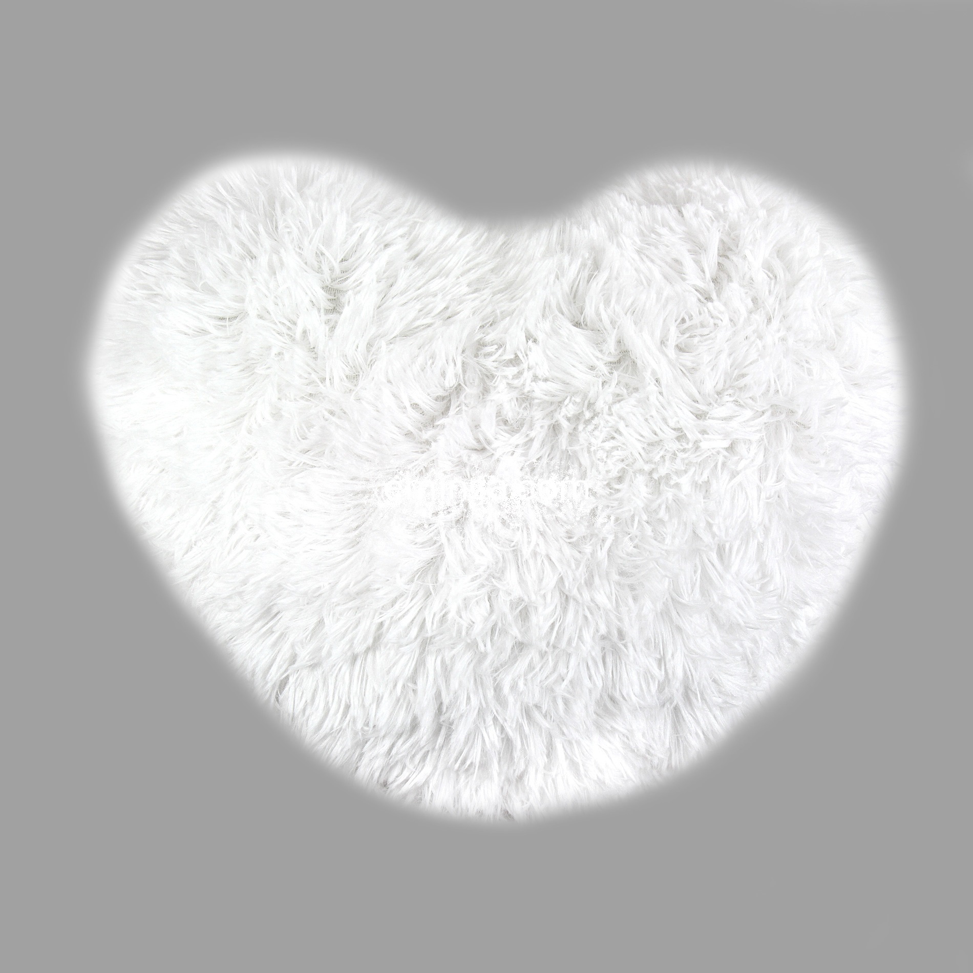 Coussin coeur 40 x 40 cm imitation fourrure Marilou blanc