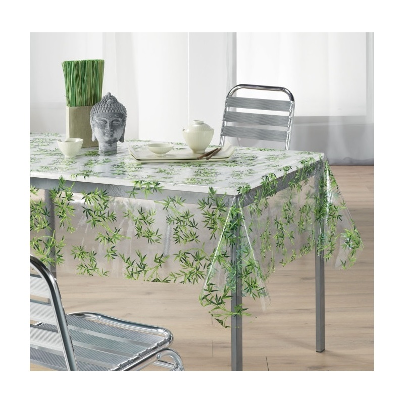 Nappe impermable rectangulaire en PVC - 140 x 240 cm - Imprim bambou