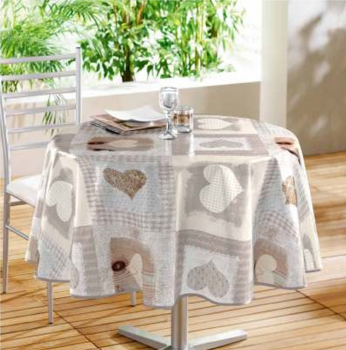 Nappe ronde cosy coeur