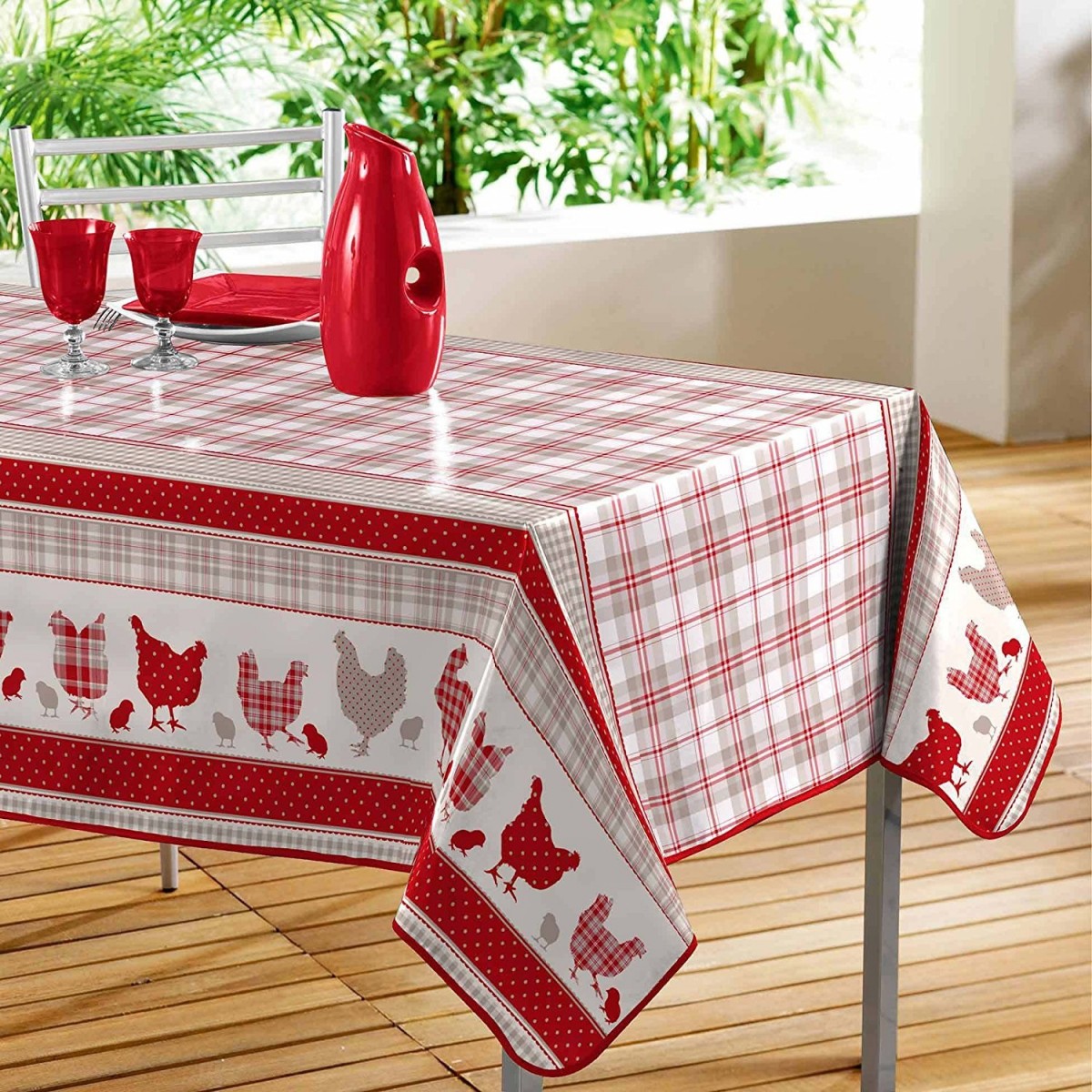 Toile Cirée Rectangulaire nappe - 140 X 240 Cm - Poussins