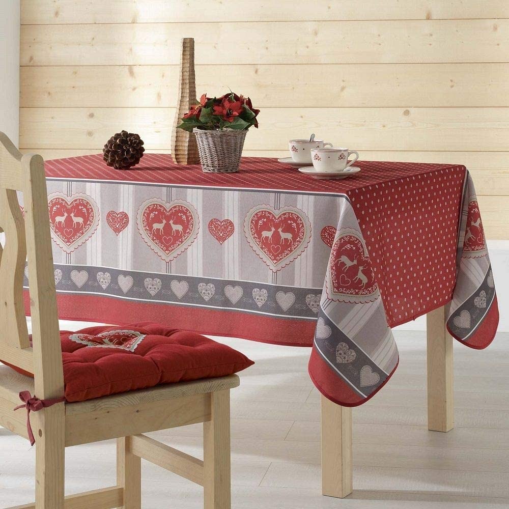 Nappe 140x200cm Edelweiss rouge