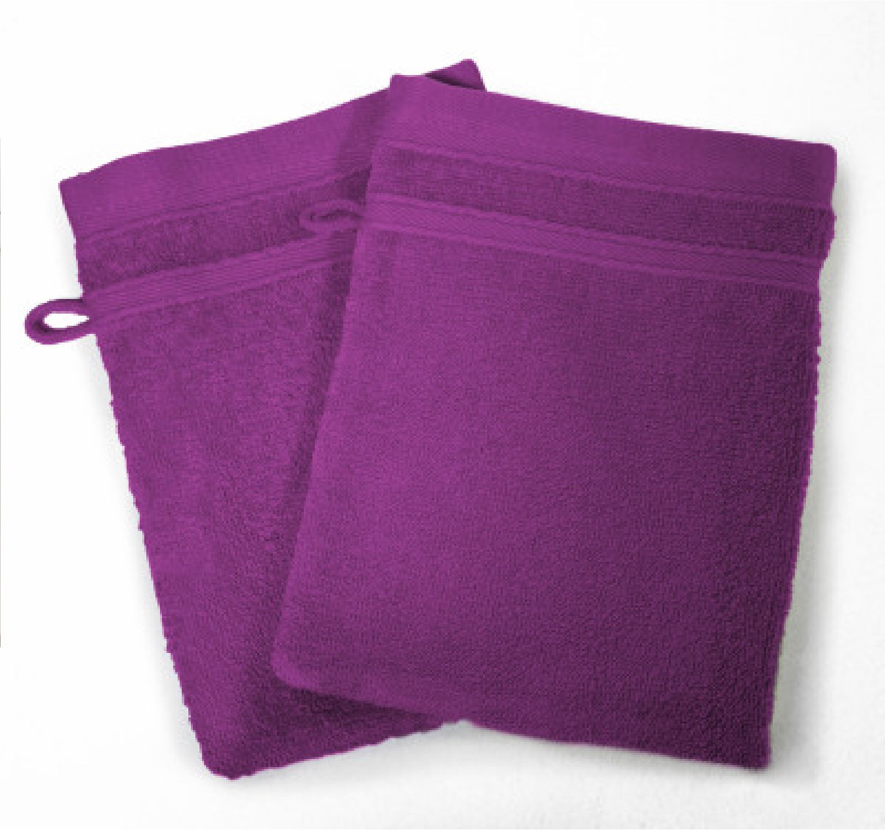 Lot de 2 gants de toilette 15 x 21 cm prune