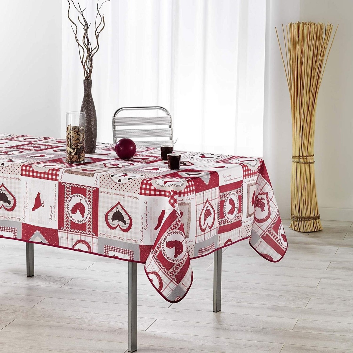 Nappe en polyester rectangle Patch Cocotte 150 x 200 cm