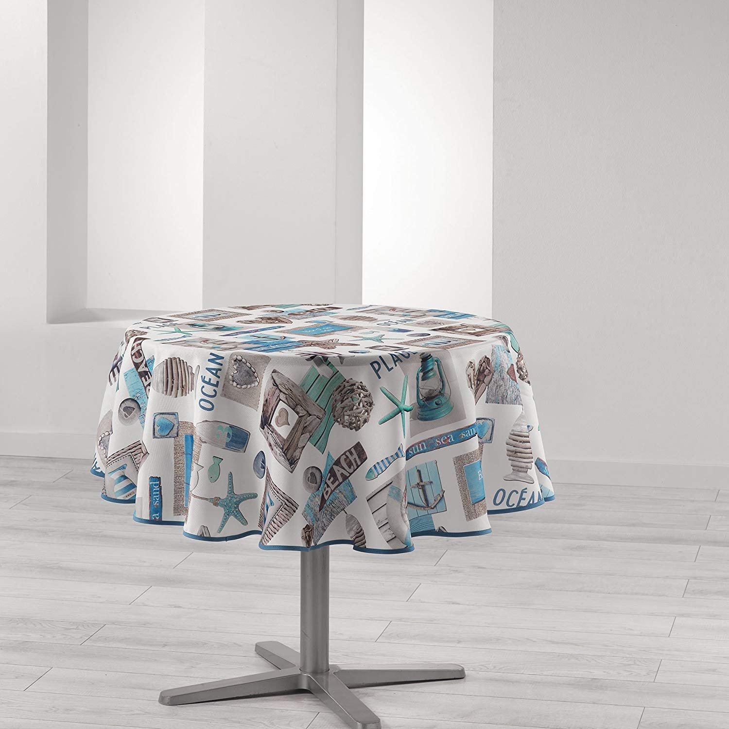 Nappe ronde 180 cm Oceany Bleu