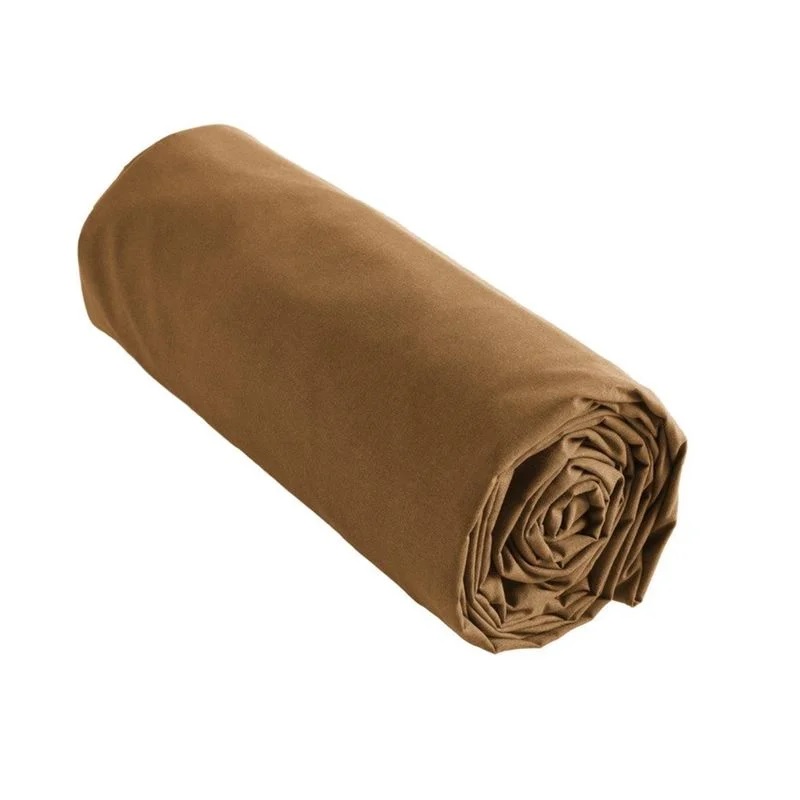 Drap housse ambre Camel 140 x 190 cm