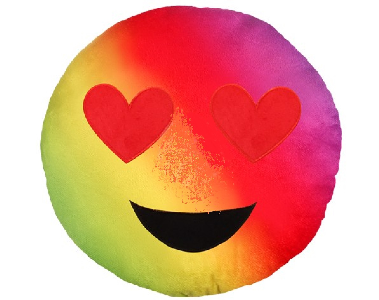 Coussin Peluche Emoji coeur amoureux Arc-en-ciel