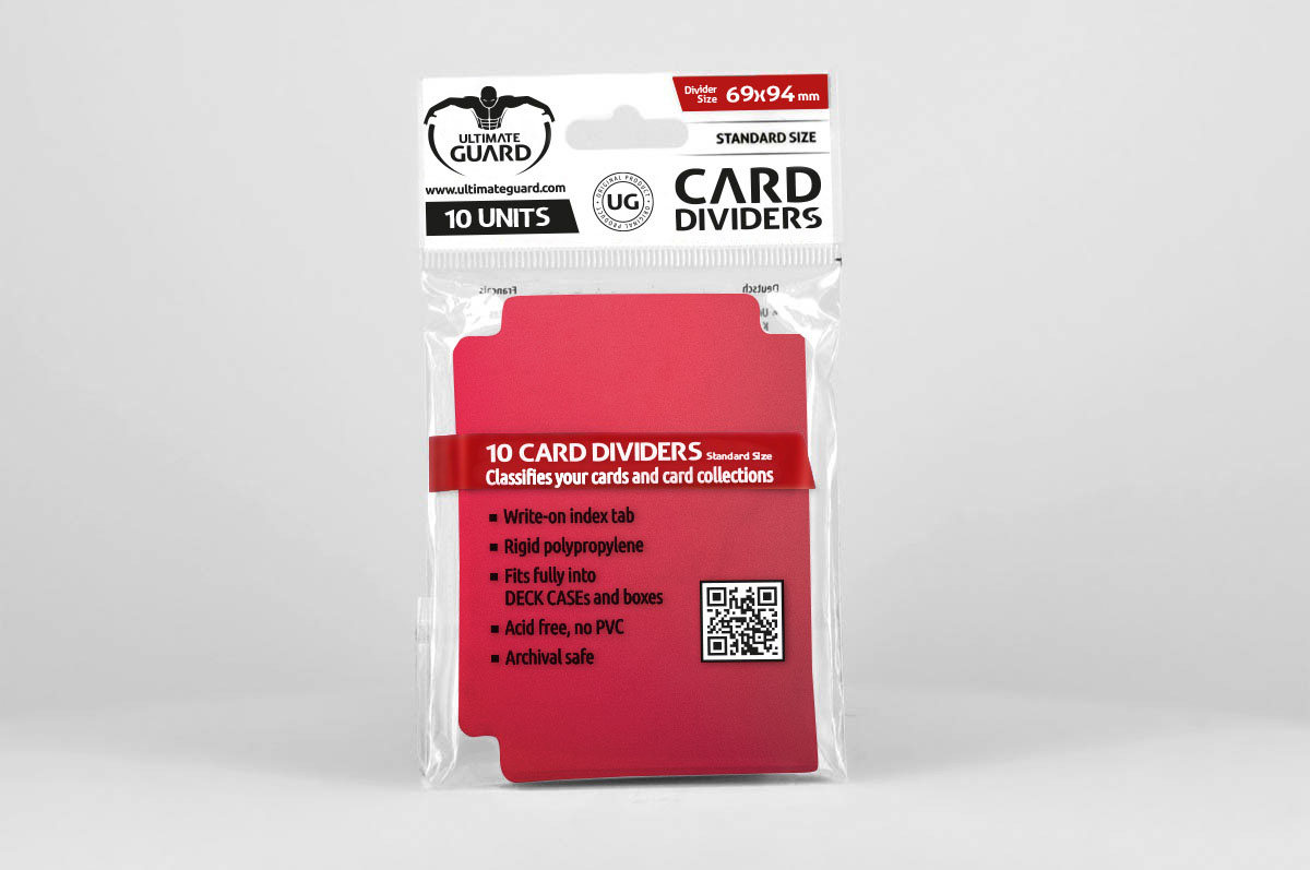 ULTIMATE GUARD 10 intercalaires pour cartes Card Dividers taille standard Rouge